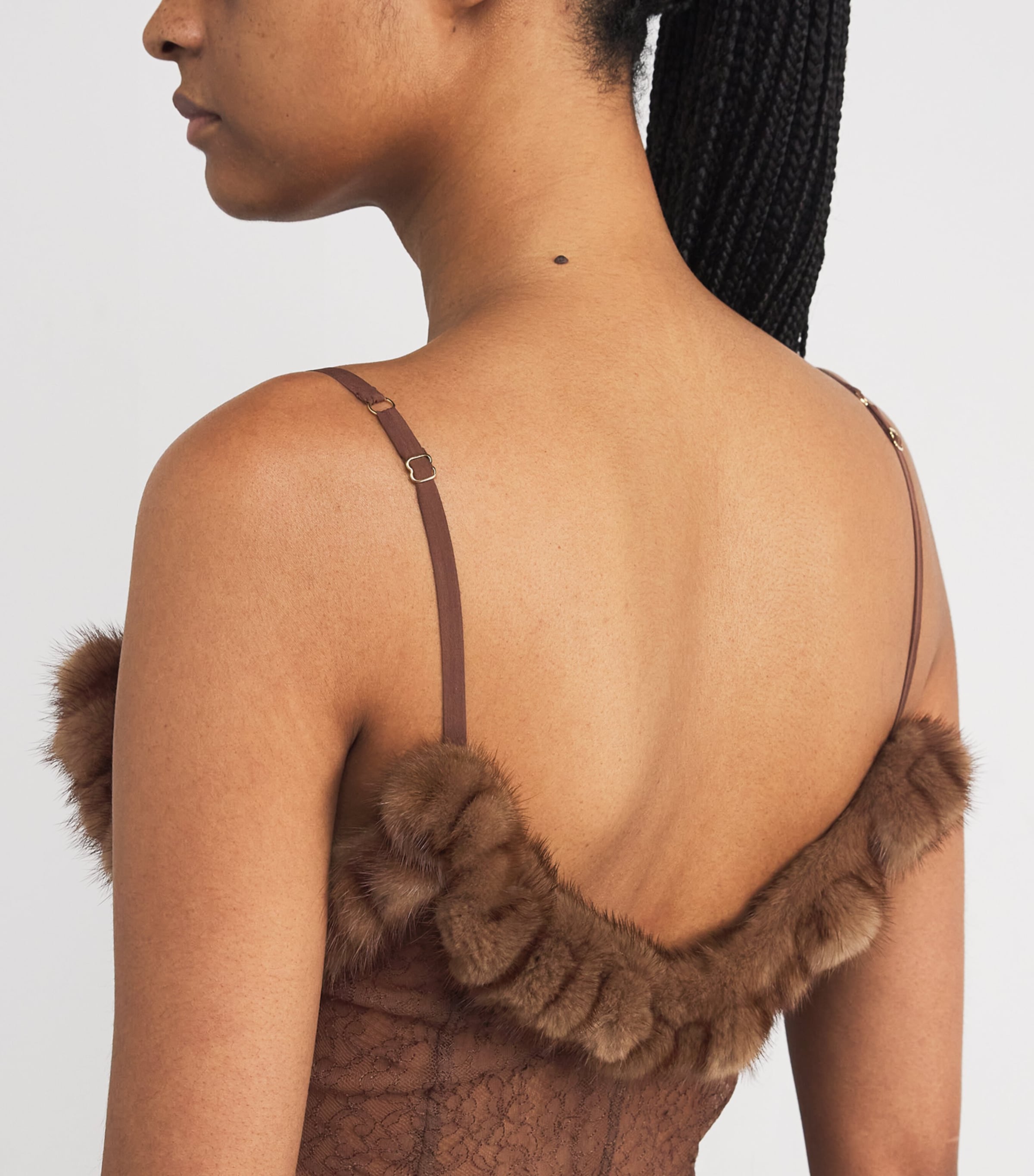 Mink-Silk Lace Slip Maxi Dress MINK BROWN Image 5