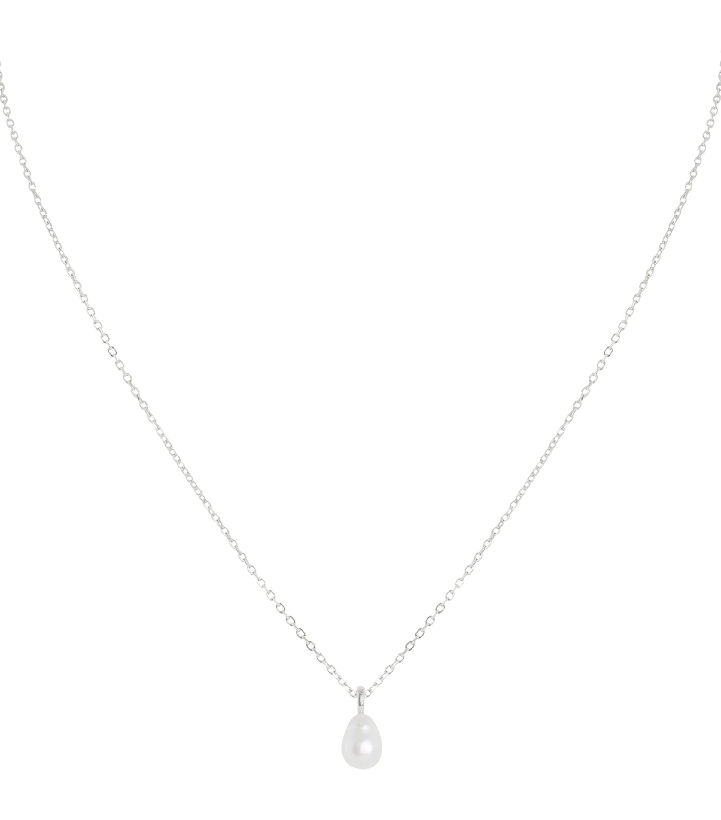 Astrid & Miyu Rhodium-Plated Sterling Silver and Pearl Pendant Necklace Silver Image 1