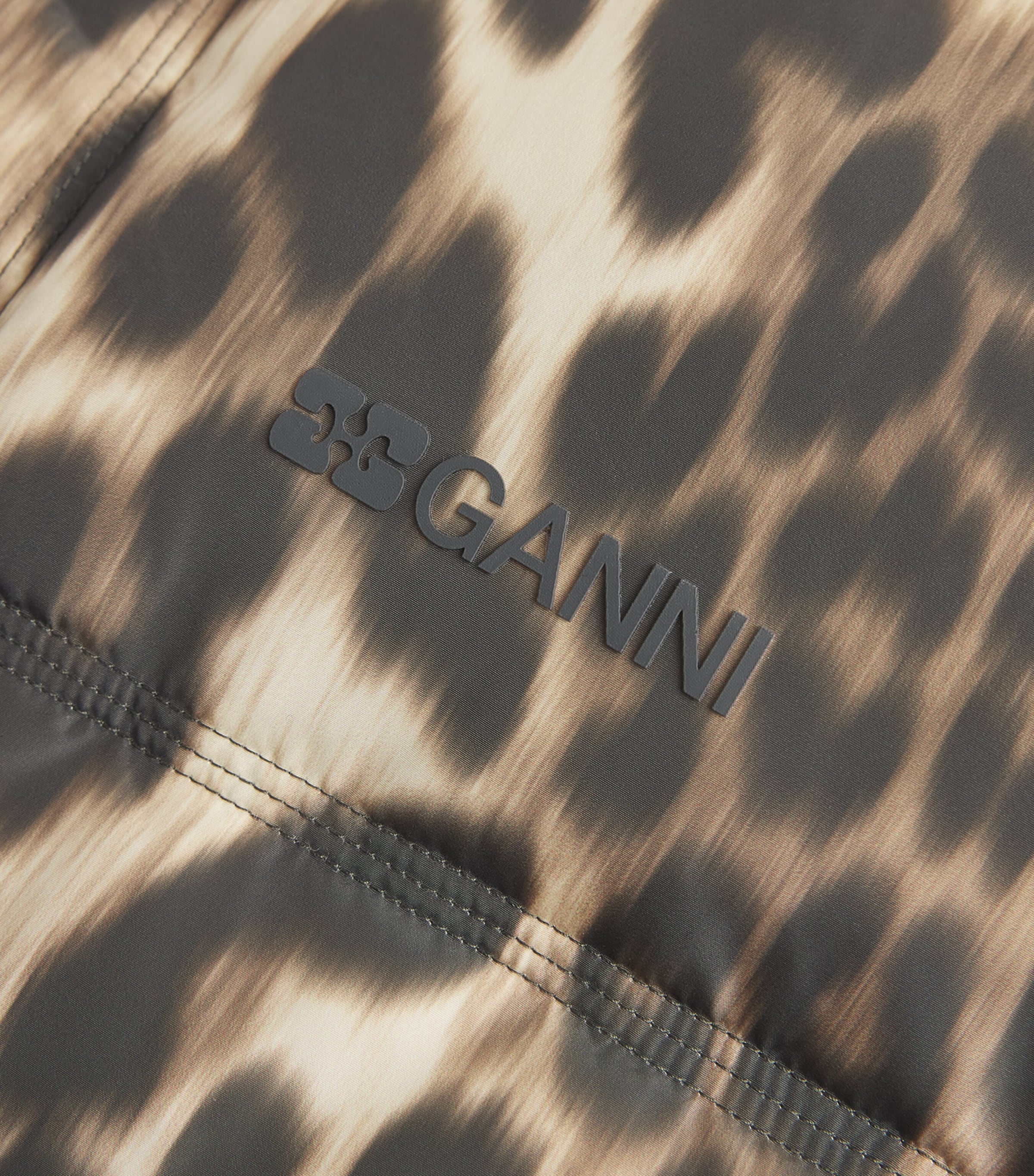 Leopard Puffer Jacket 859ALMOND MILK Image 5