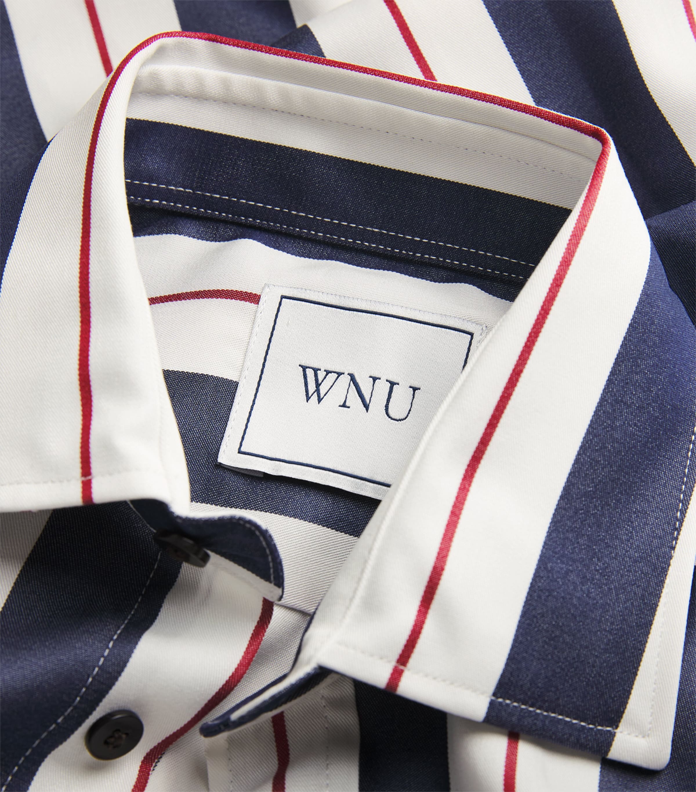 Stripe Boyfriend Shirt NVY/BRGNDY WID STRPE Image 5