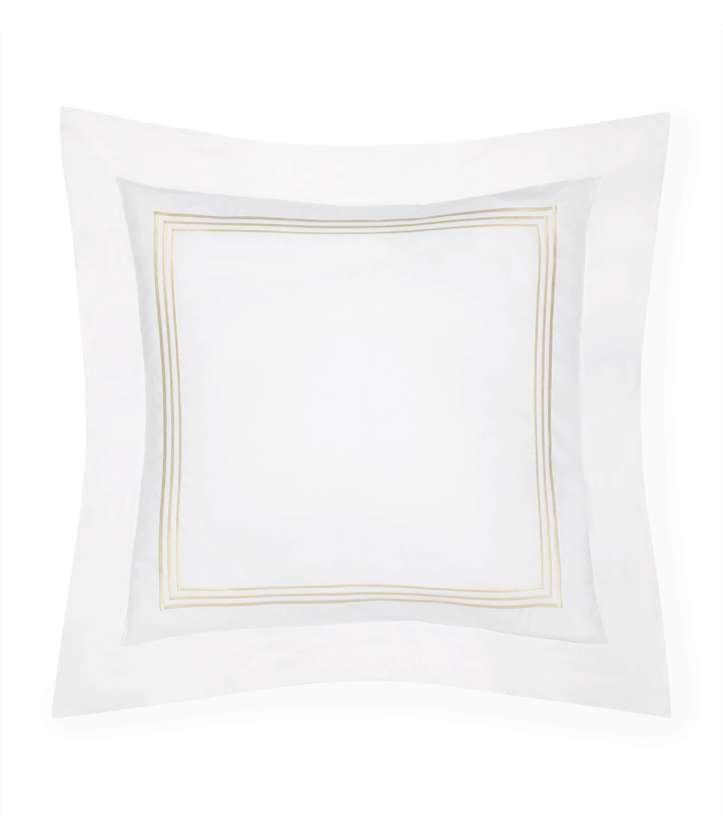 Pratesi Cotton Tre Righ Square Pillowcase In White