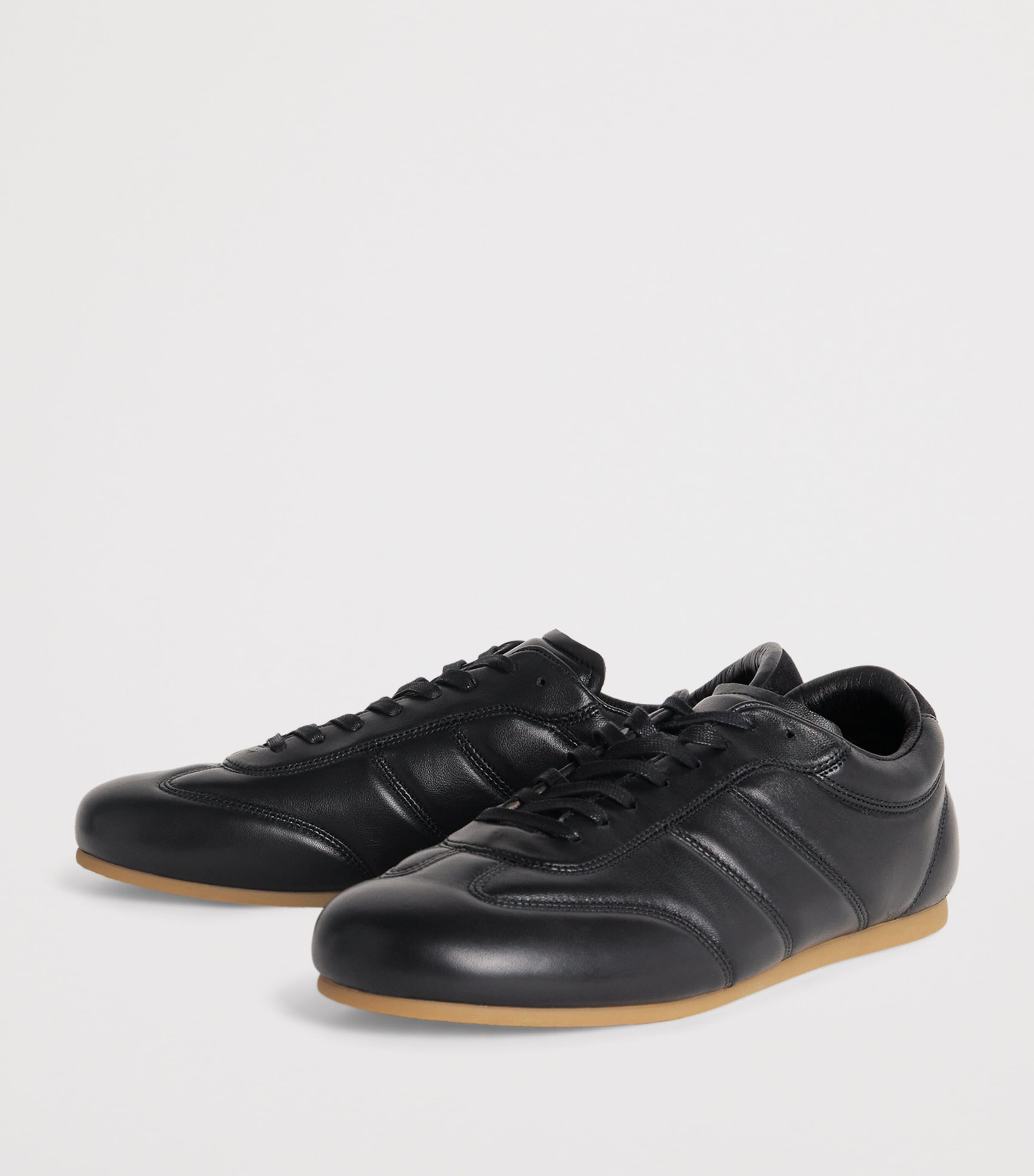 Leather Soft Runner Sneakers BLACK BK999 Image 3