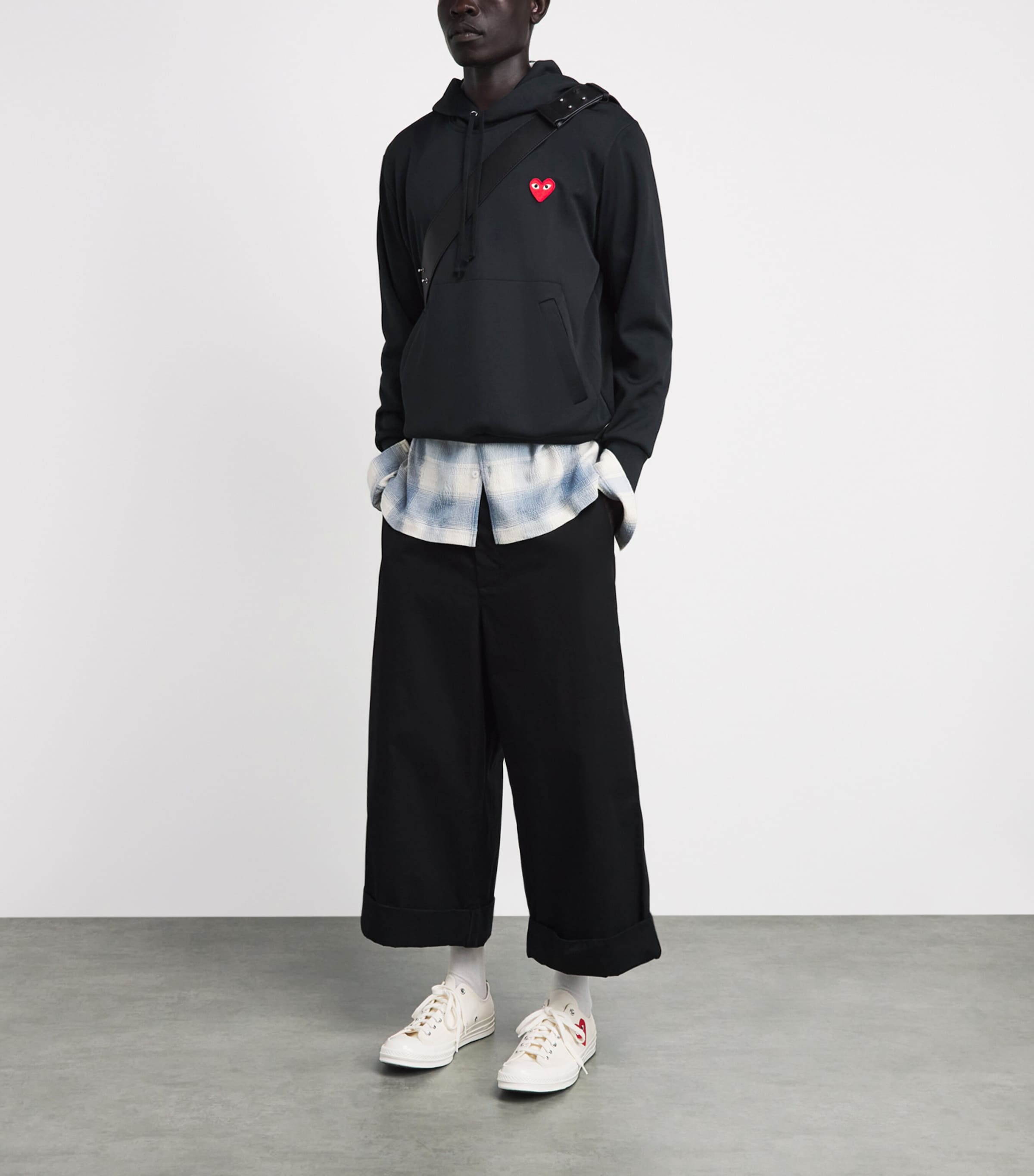 Comme Des Garçons Play Mens Heart Hoodie Black Image 2