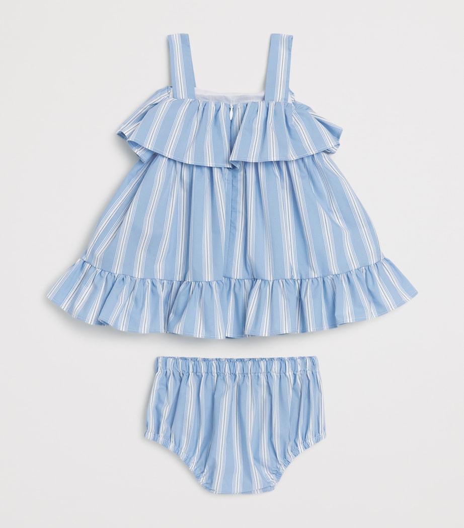 Cotton-Blend Dress and Bloomers Set (6-36 Months) 685BC CELESTE/BIANCO Image 2