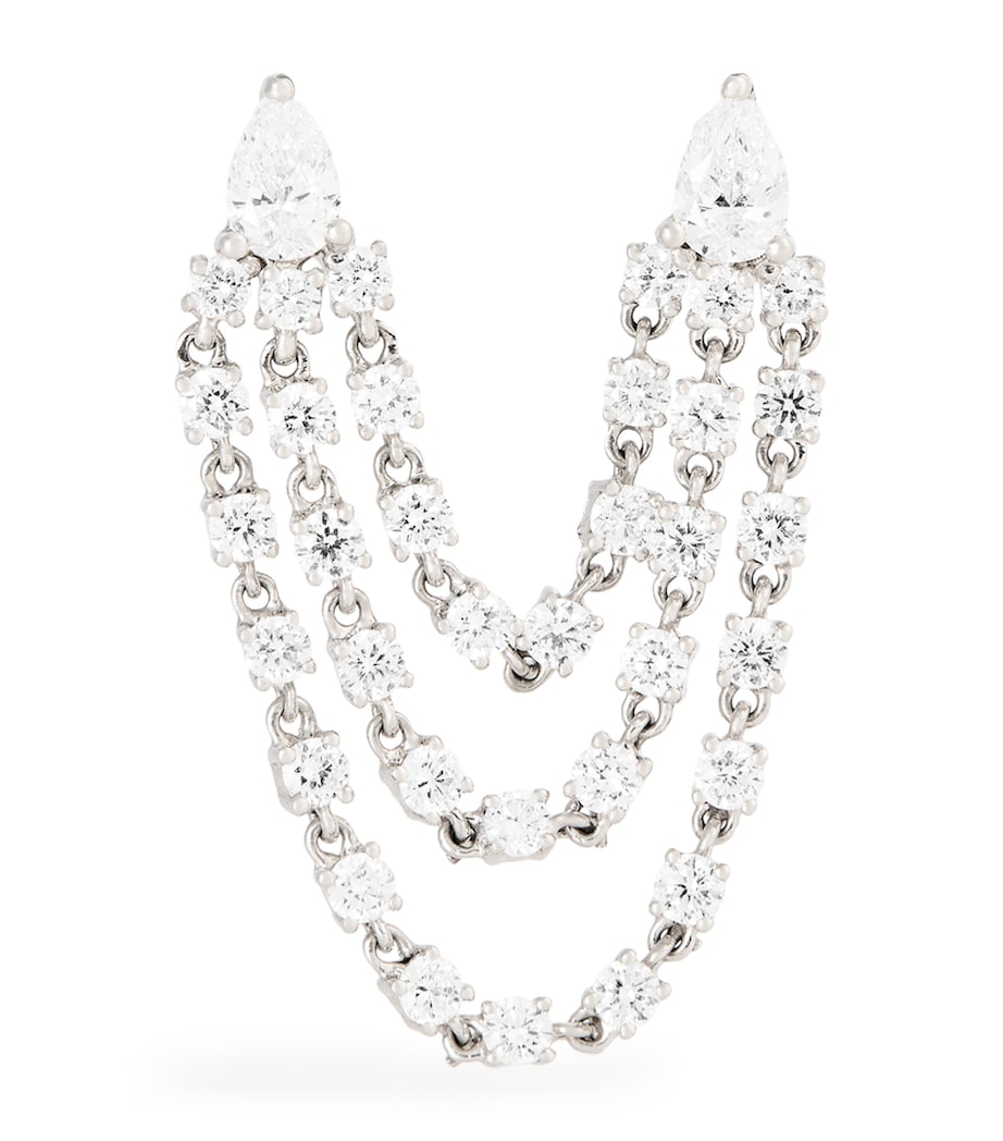 White Gold and Diamond Bianca Double Loop Earring WHITE GOLD Image 1