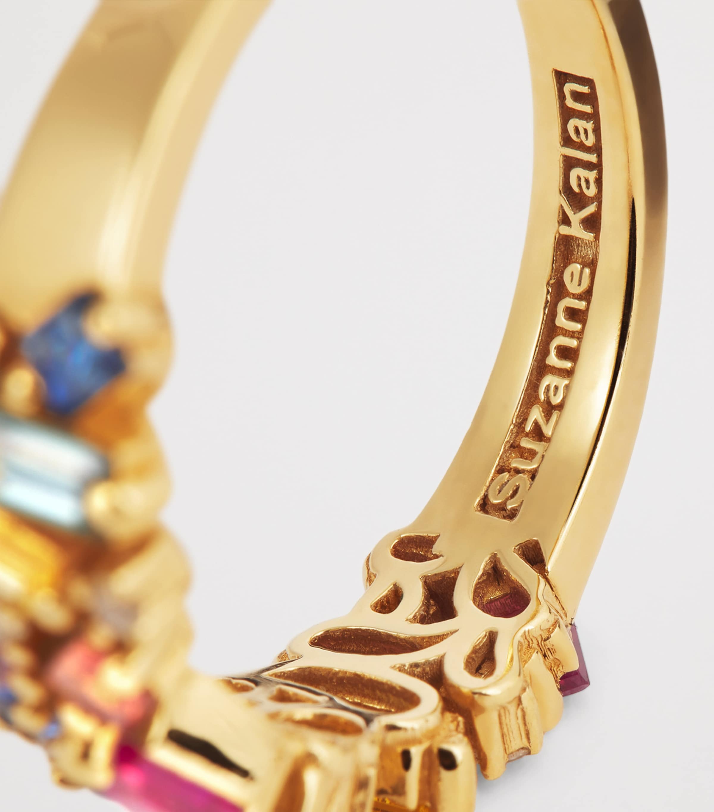 Suzanne Kalan Yellow Gold, Diamond and Rainbow Sapphire La Fantaisie Half-Band Ring Yg/rs Image 5