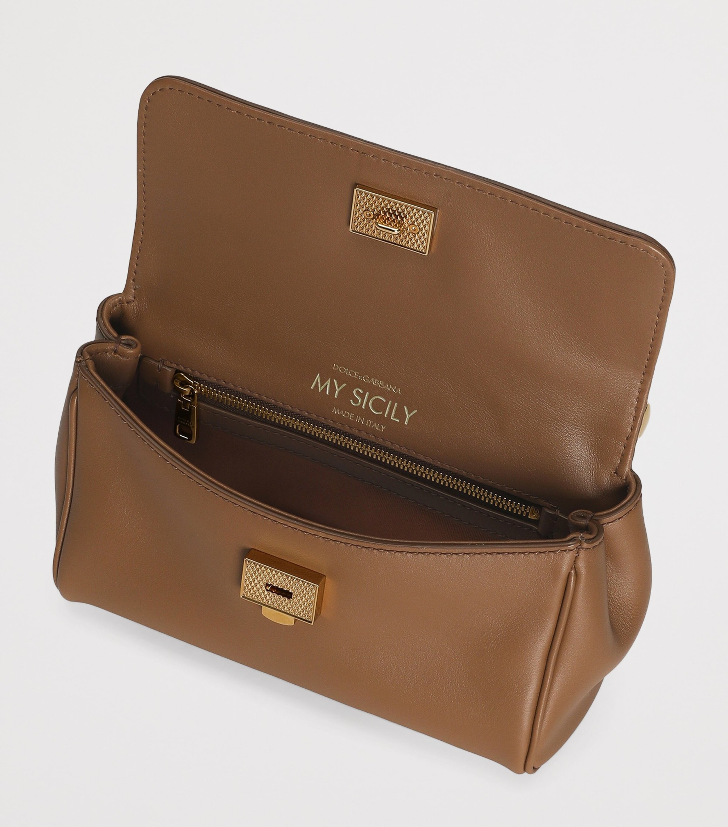 Plongé Calfskin My Sicily Cross-Body Bag 8Z093-CARAMELLO Image 7