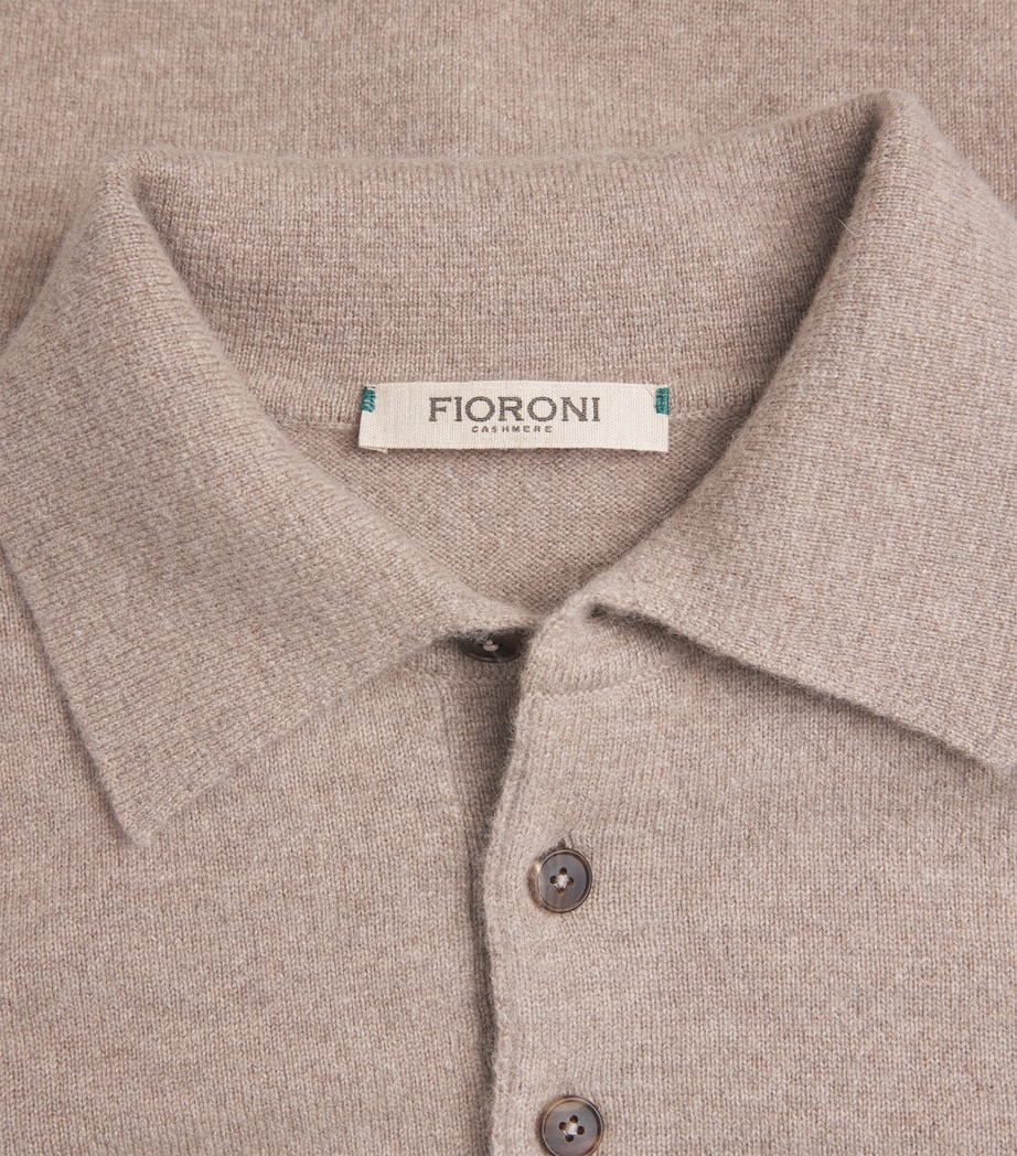 Fioroni Cashmere Mens Cashmere Long-Sleeve Polo Shirt Torto Image 6