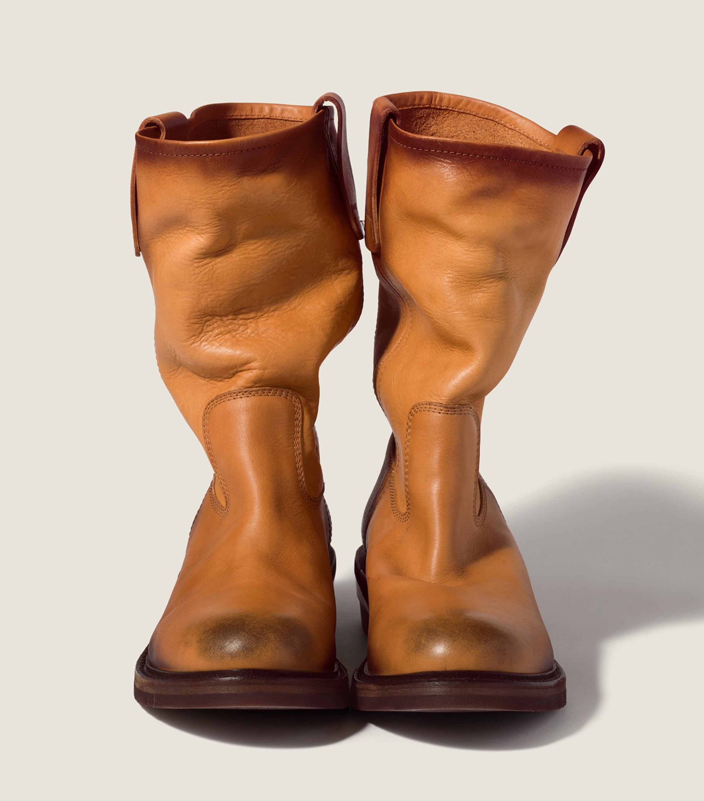 Miu Miu Leather Slouched Boots Brown Image 4