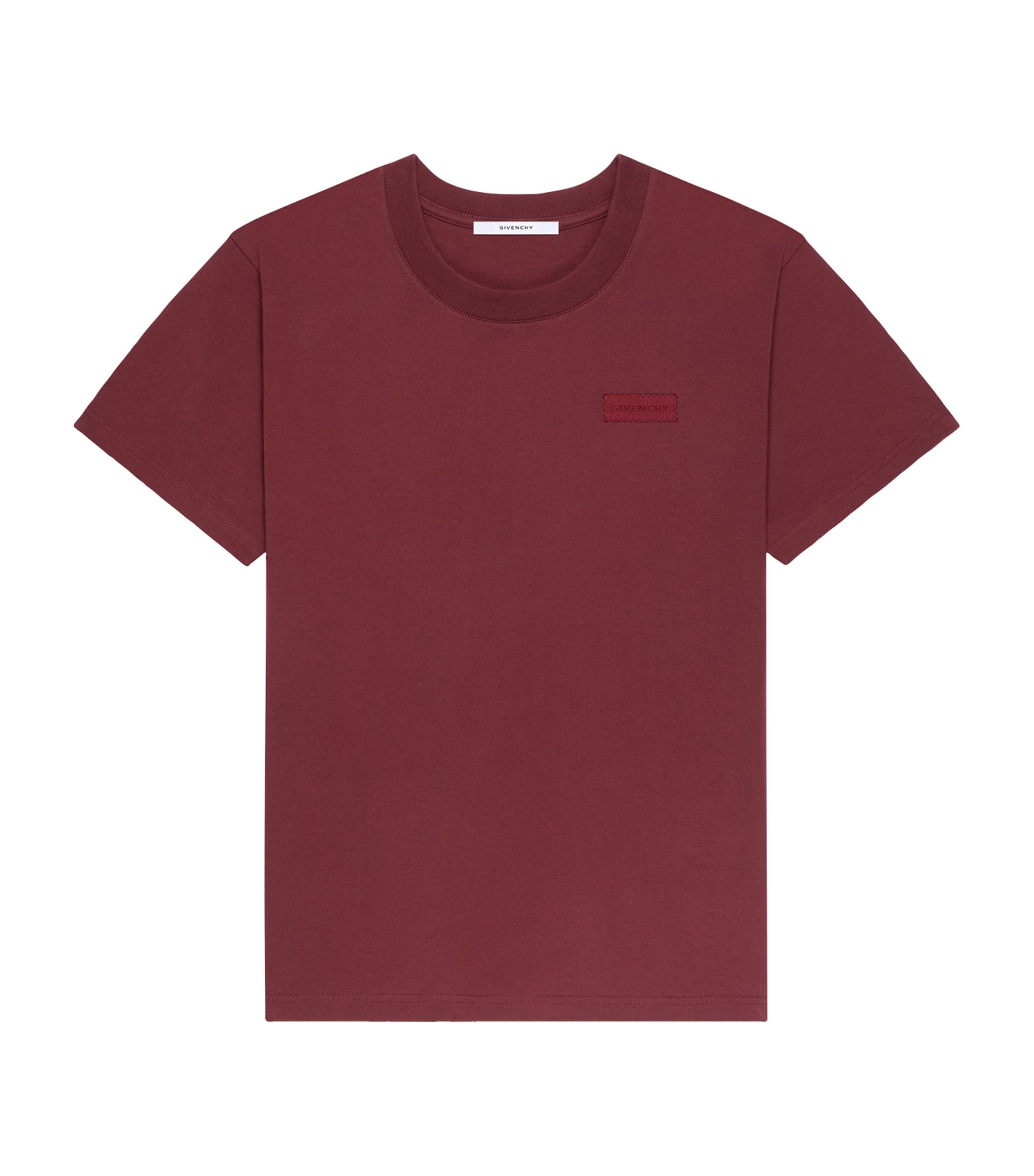 Cotton Embroidered Logo T-Shirt BURGUNDY Image 1