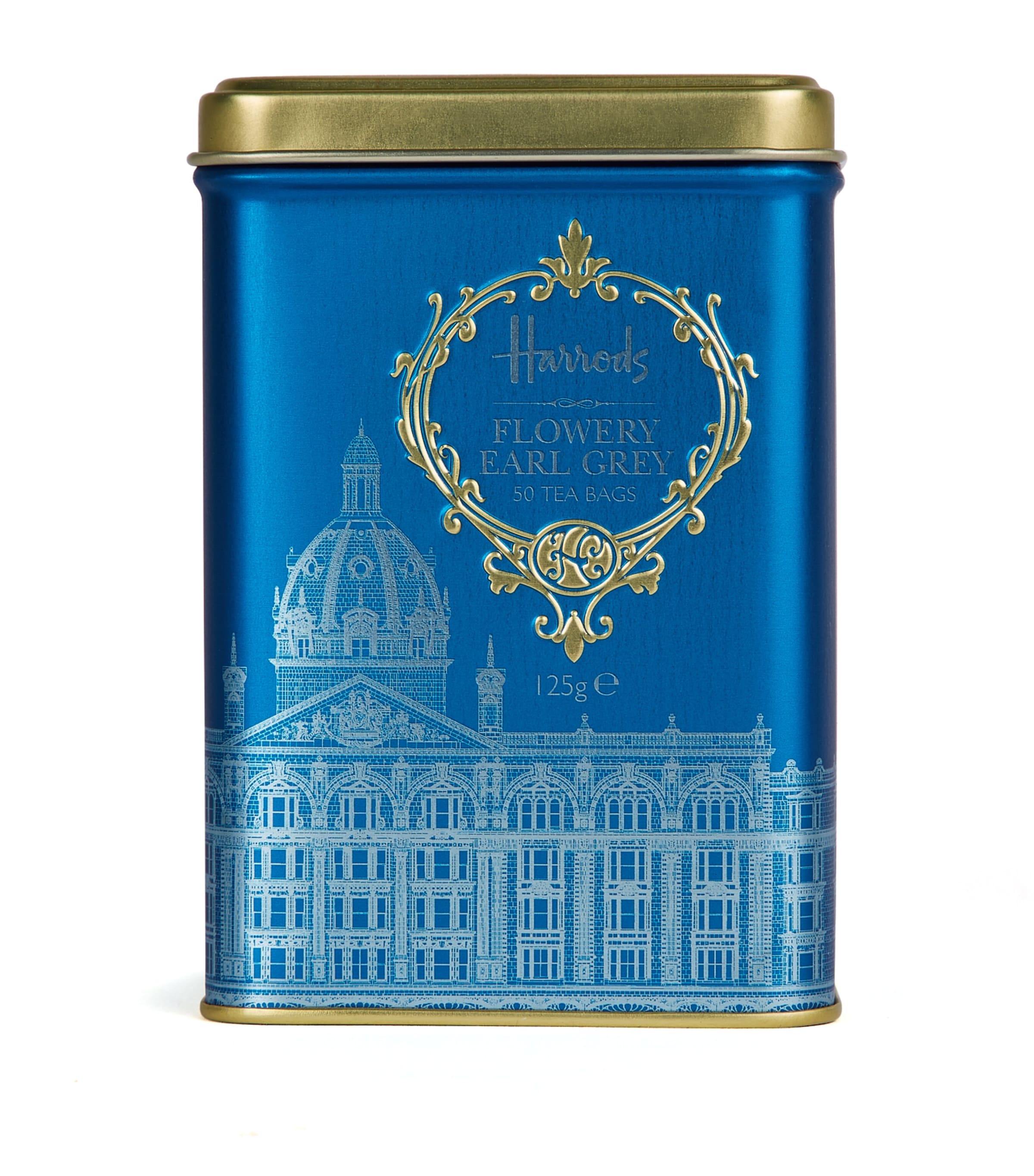 Harrods Earl Grey Tea Bag Tin (50 Tea Bags) Image 1