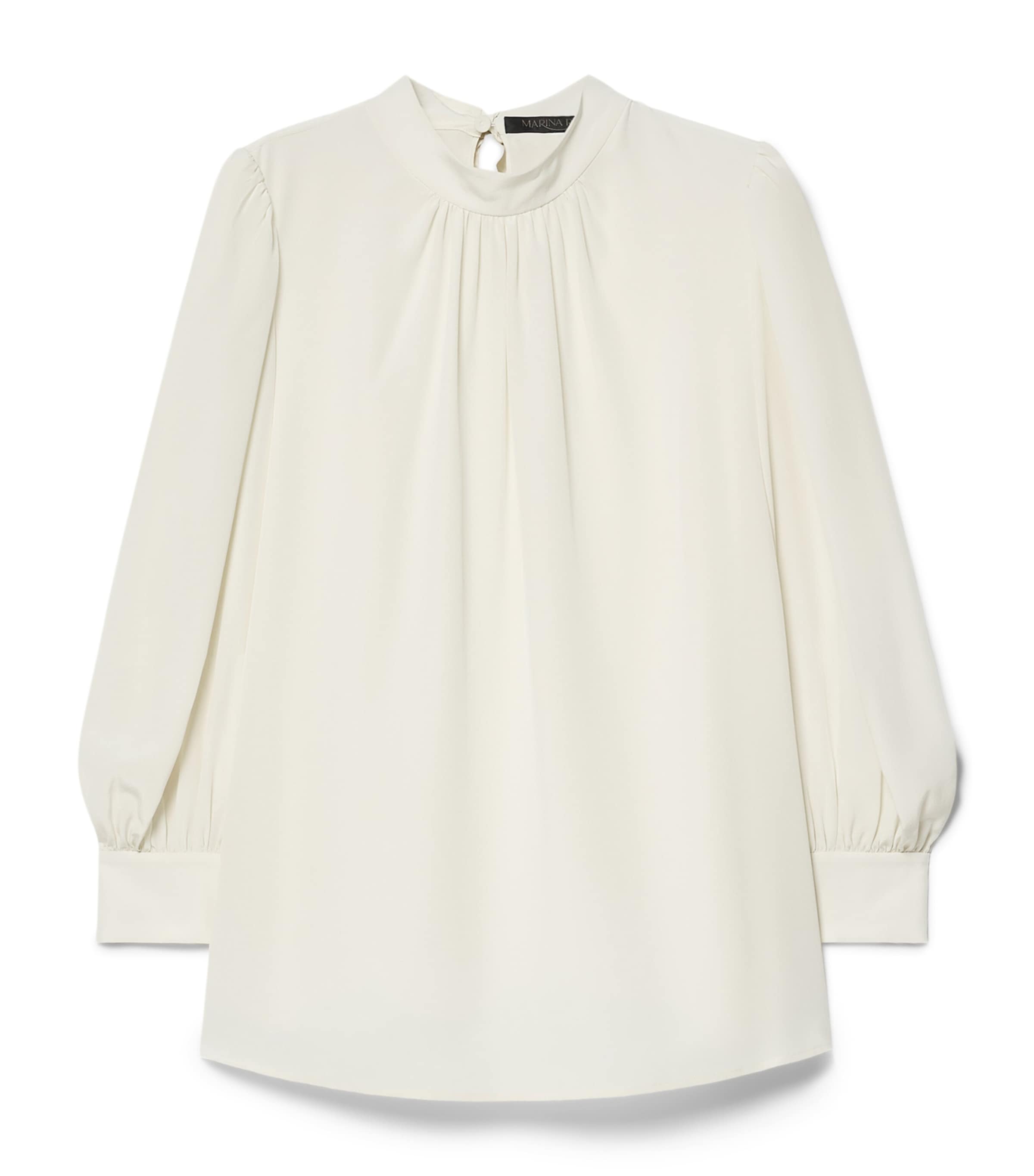 Marina Rinaldi Womens Silk Tie-Detail Blouse Ivory Image 1