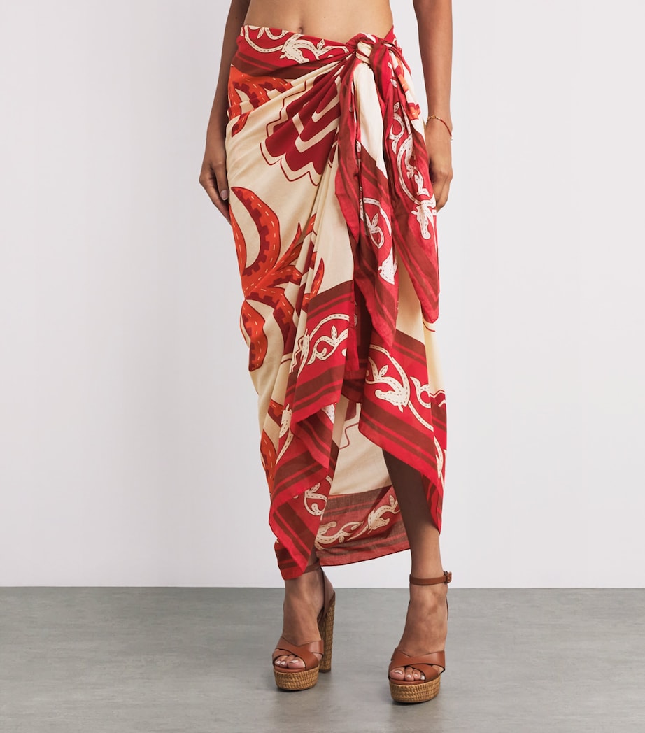 Cotton Palm Pareo MEXIC RED/ECRU/WINE Image 3
