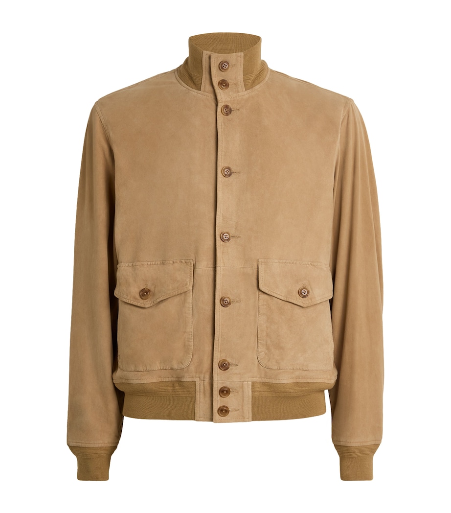 Suede Bomber Jacket KHAKI Image 1