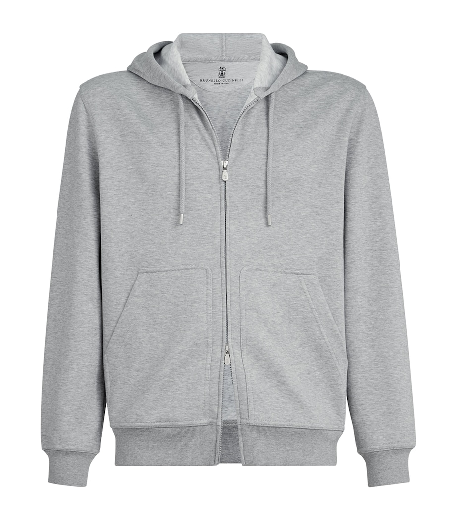 Brunello Cucinelli Mens French Terry Zip-Up Hoodie Image 1