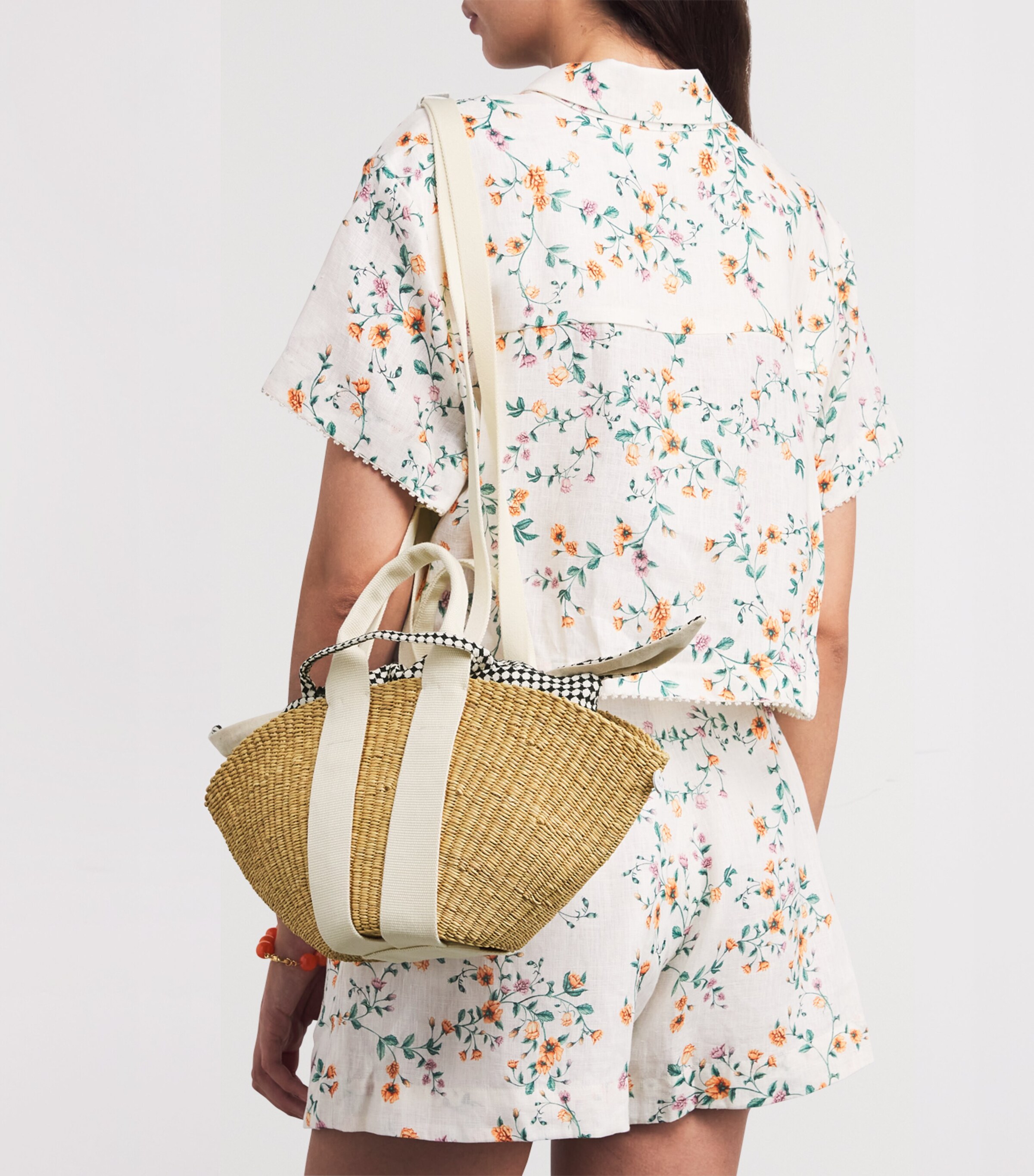 Muun Mini Straw Sophie Tote Bag Natrual Ecru Delft T Image 2
