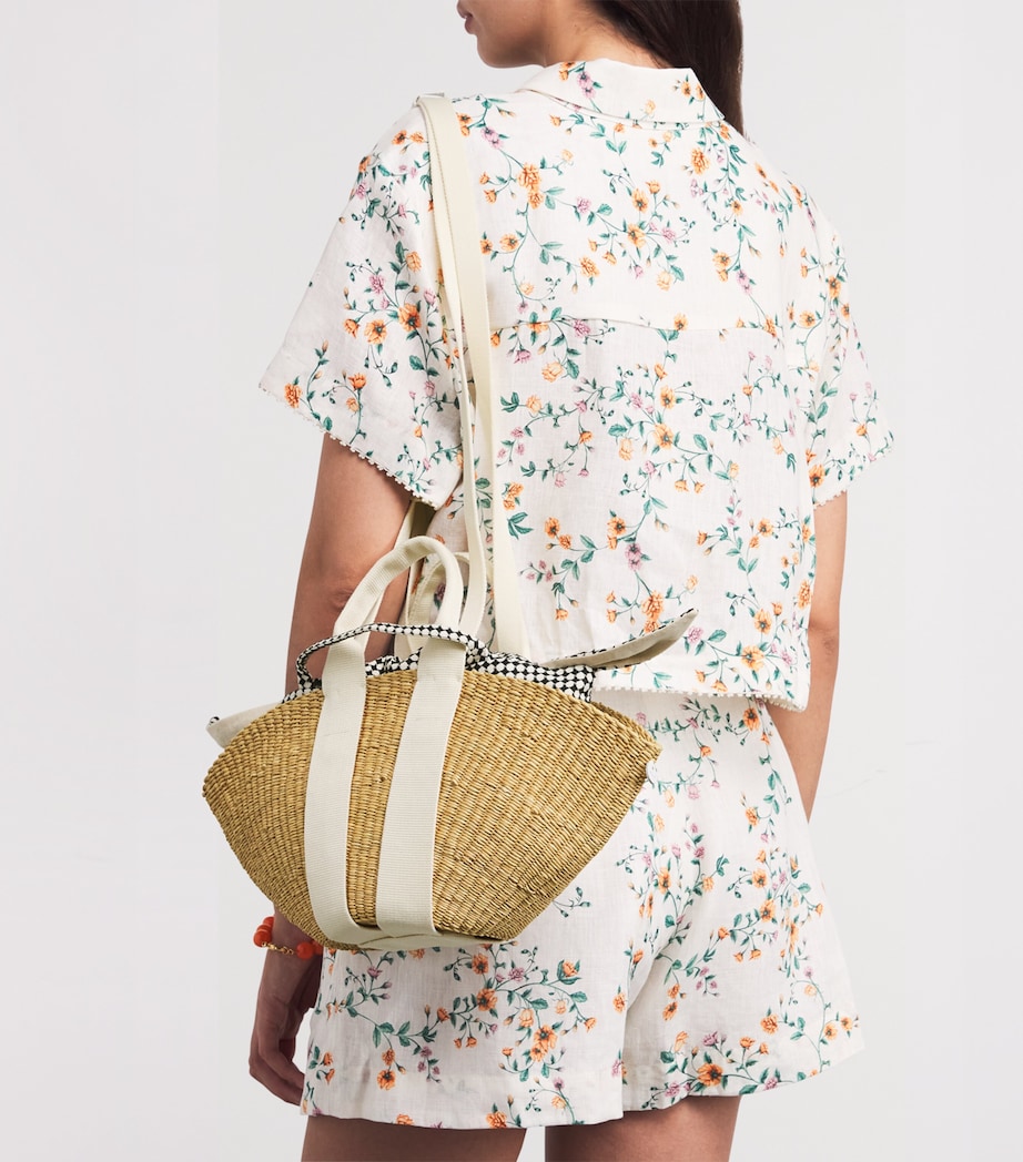 Muun Mini Straw Sophie Tote Bag Natrual Ecru Delft T Image 2