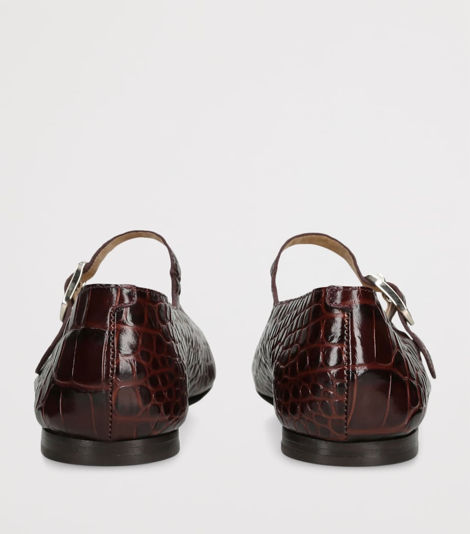 Leather Mary Jane Ballet Flats DARK BROWN Image 2