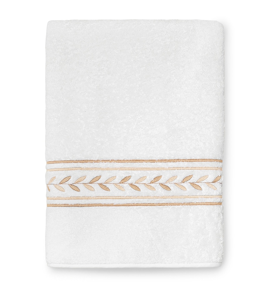 Cotton Impero Hand Towel (20cm x 30cm) WHITE/BEIGE Image 1