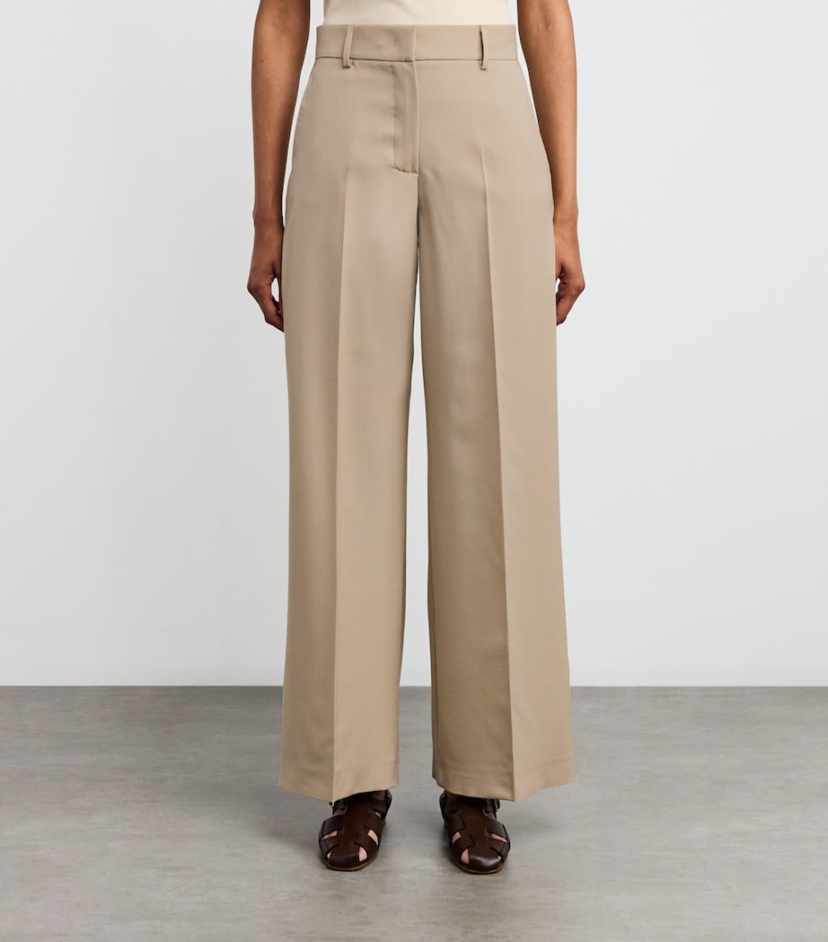 Virgin Wool Tailored Trousers BEIGE Image 3