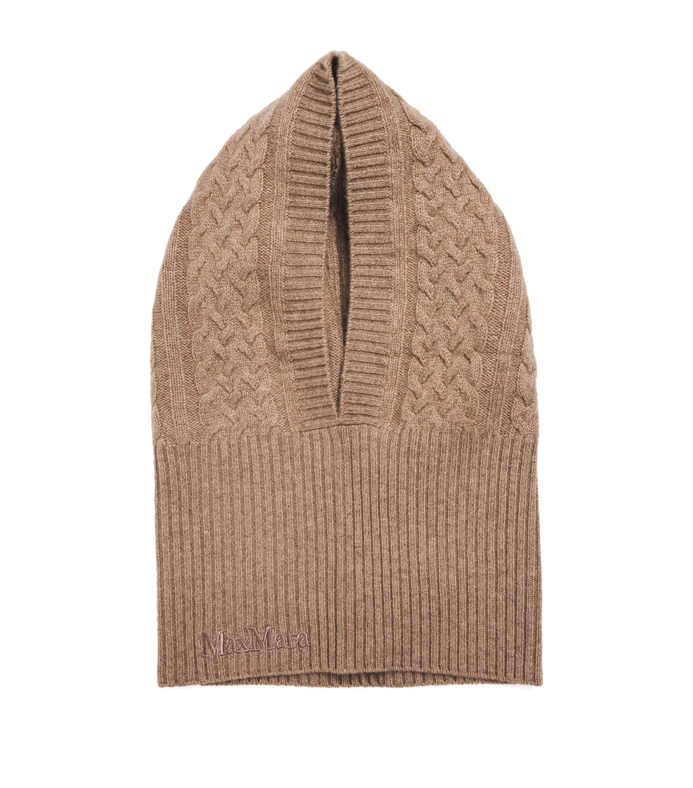 Cashmere Cable-Knit Balaclava BEIGE Image 1