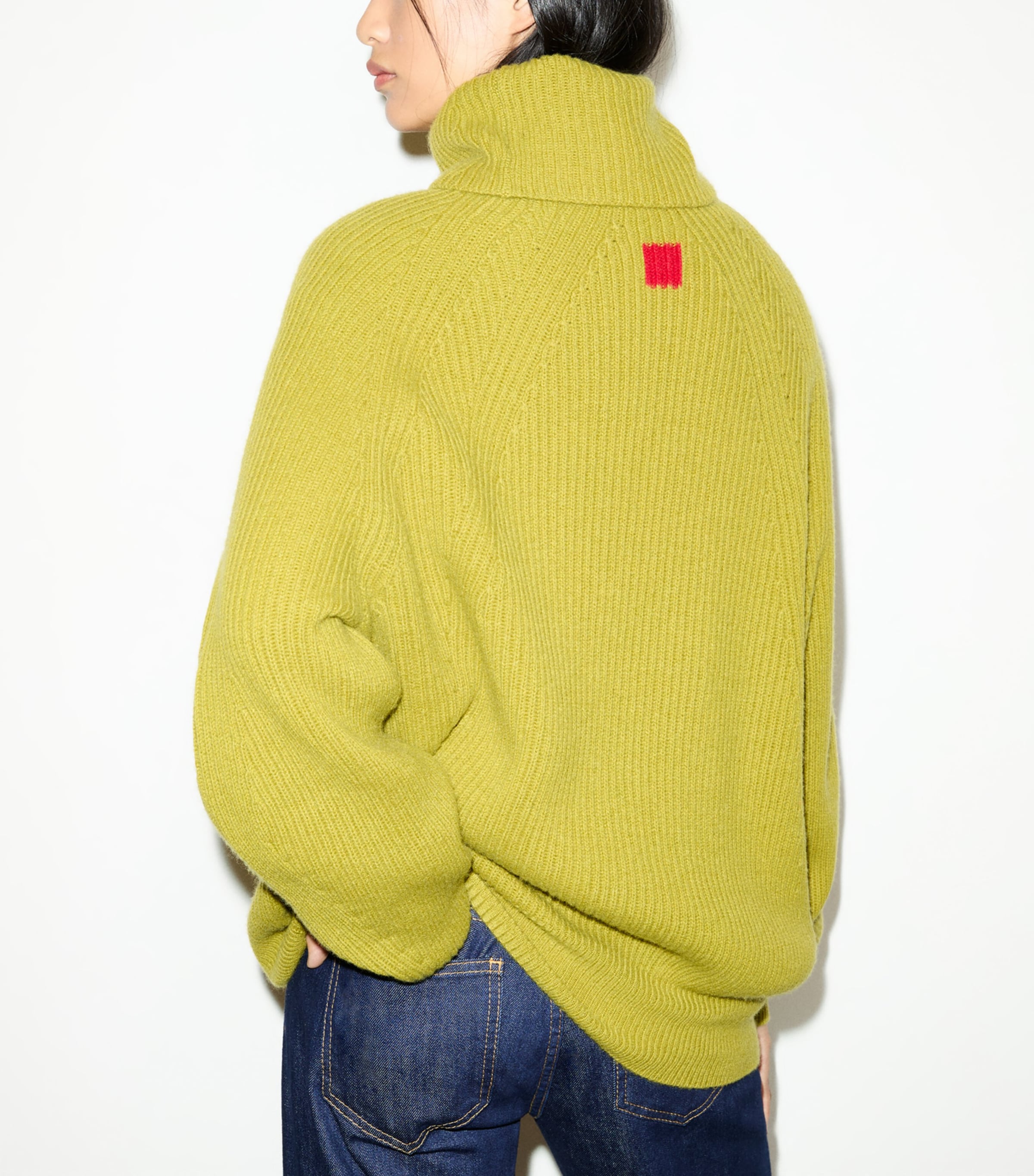 MAX&Co. Womens Wool-Cashmere Rollneck Sweater Green Image 4