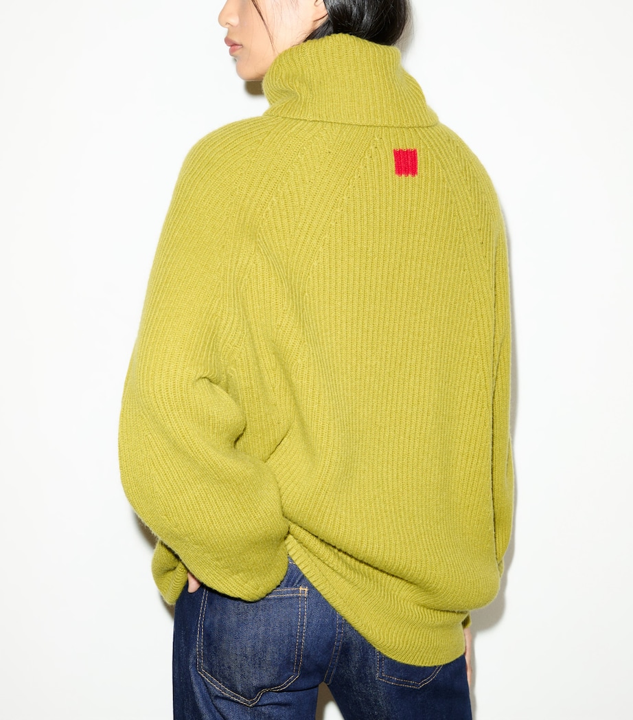 MAX&Co. Womens Wool-Cashmere Rollneck Sweater Green Image 4