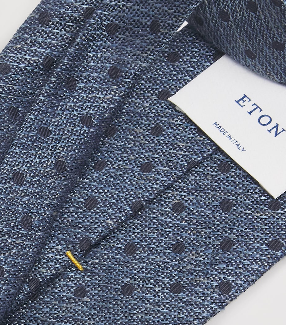 Silk Polka-Dot Tie DARK BLUE Image 3