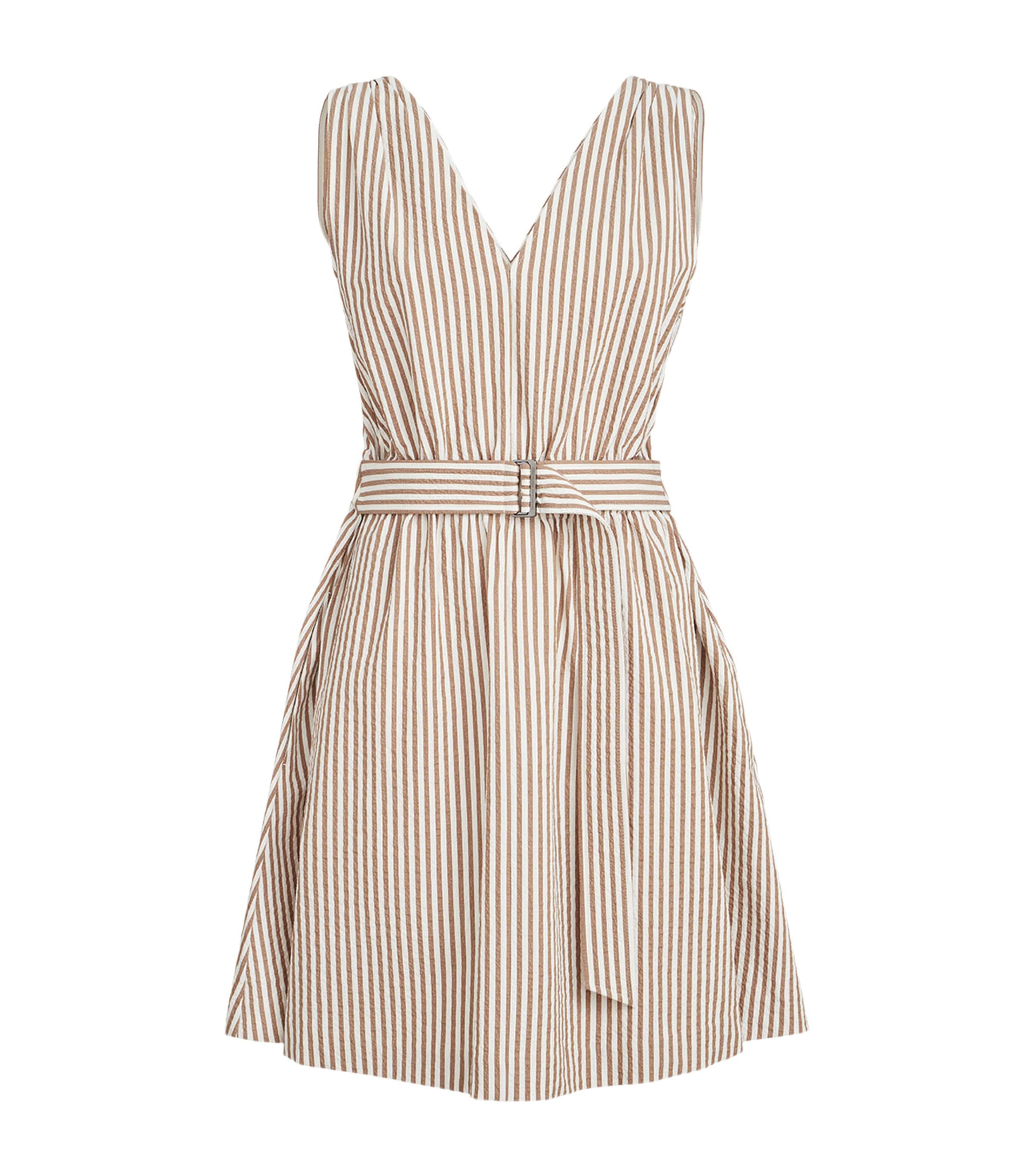 Brunello Cucinelli Womens Seersucker Mini Dress Image 1
