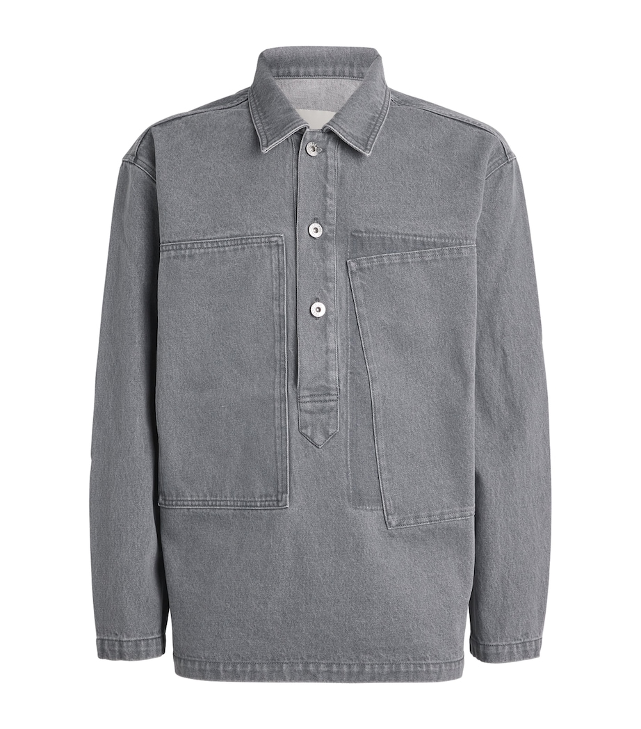 JW Anderson Mens Patch Pocket Rugby Shirt Light Grey Image 1