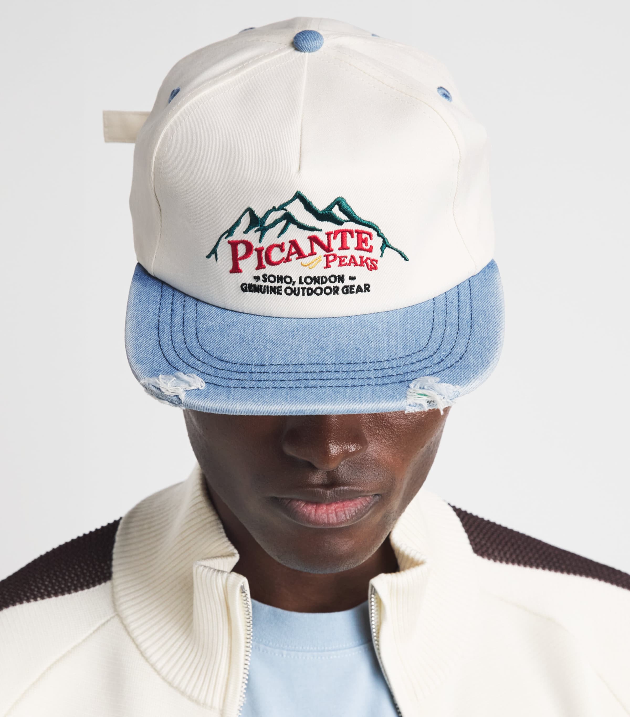 Picante Peaks Crew Cap Ivory / Light Blue Image 2
