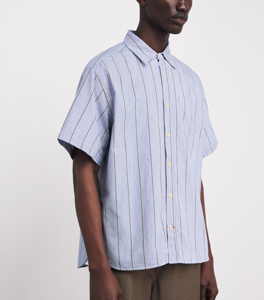 Oliver Spencer Mens Organic Cotton Atlanta Shirt Blue Image 4