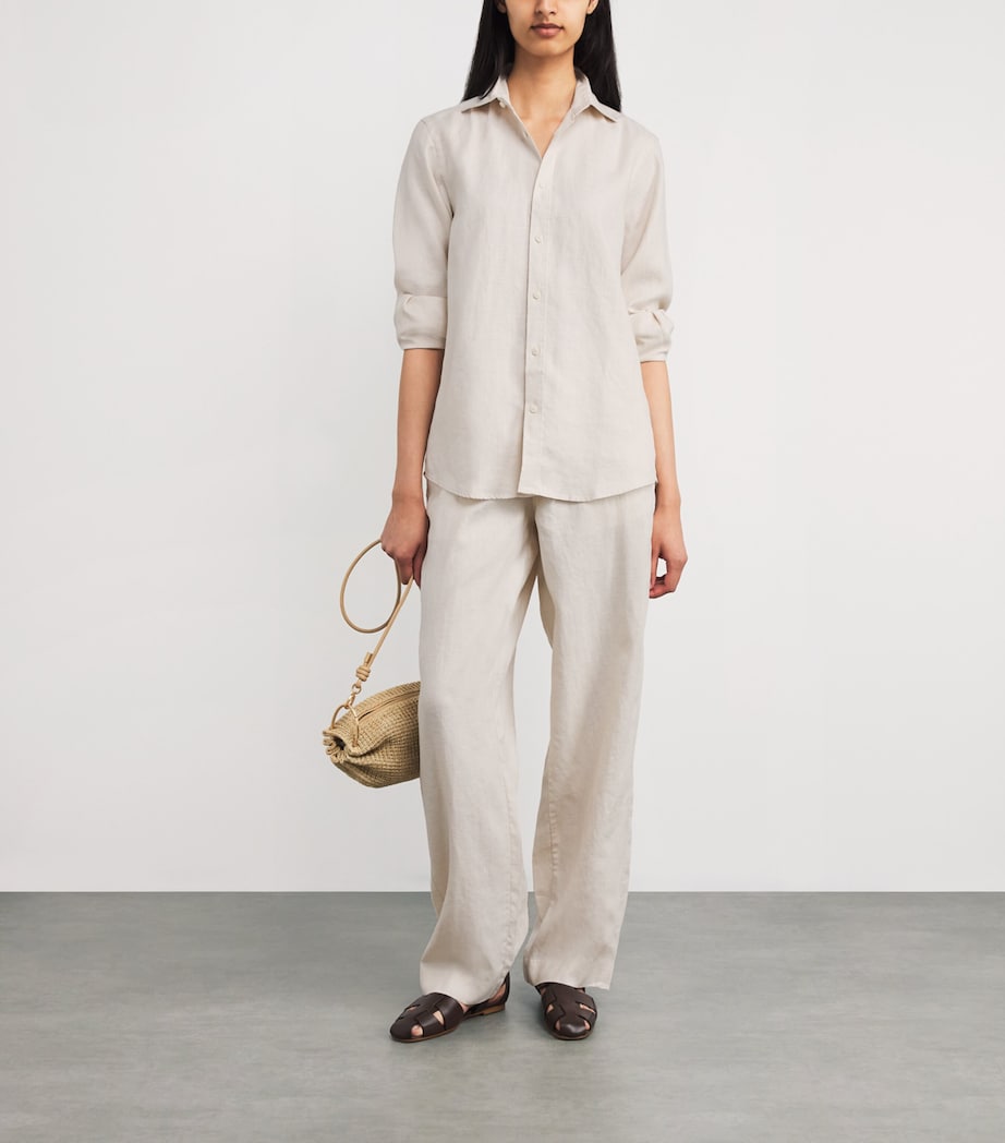 With Nothing Underneath Womens Hemp The Palazzo Trousers Parchment Image 2