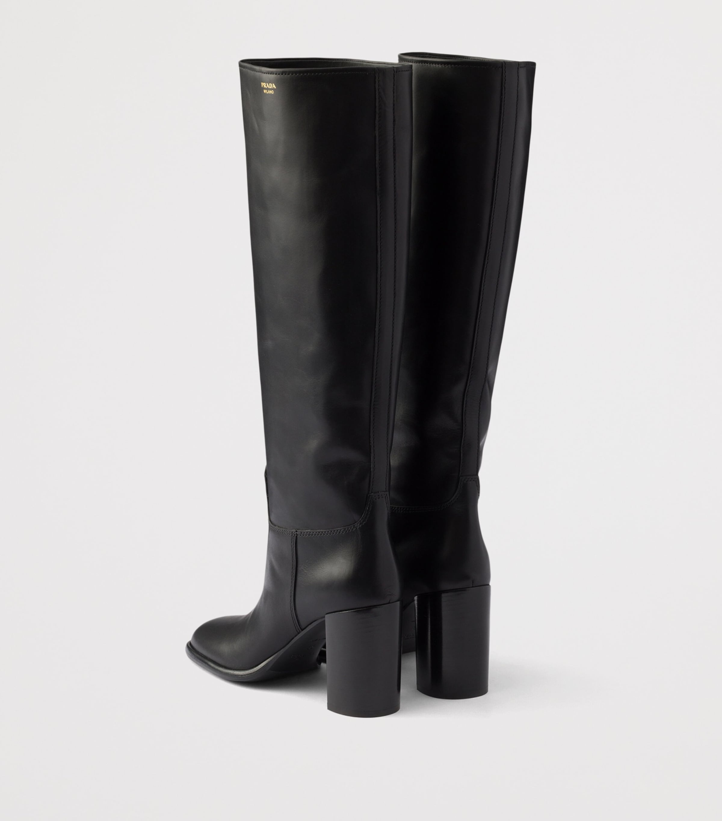 Prada Leather Knee-High Boots 85 Black Image 4