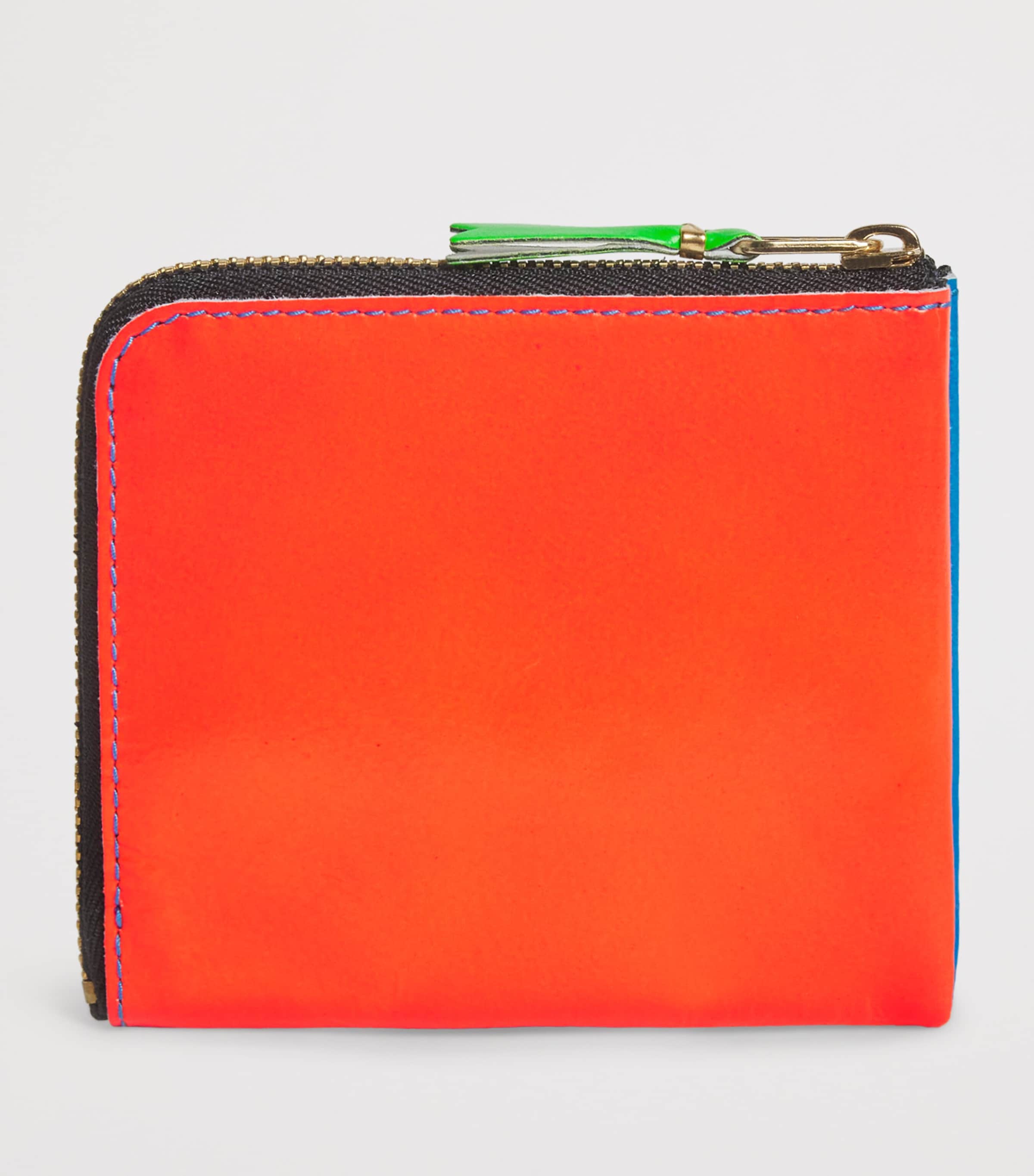 Small Leather Super Fluo Wallet 2 - BLUE Image 2