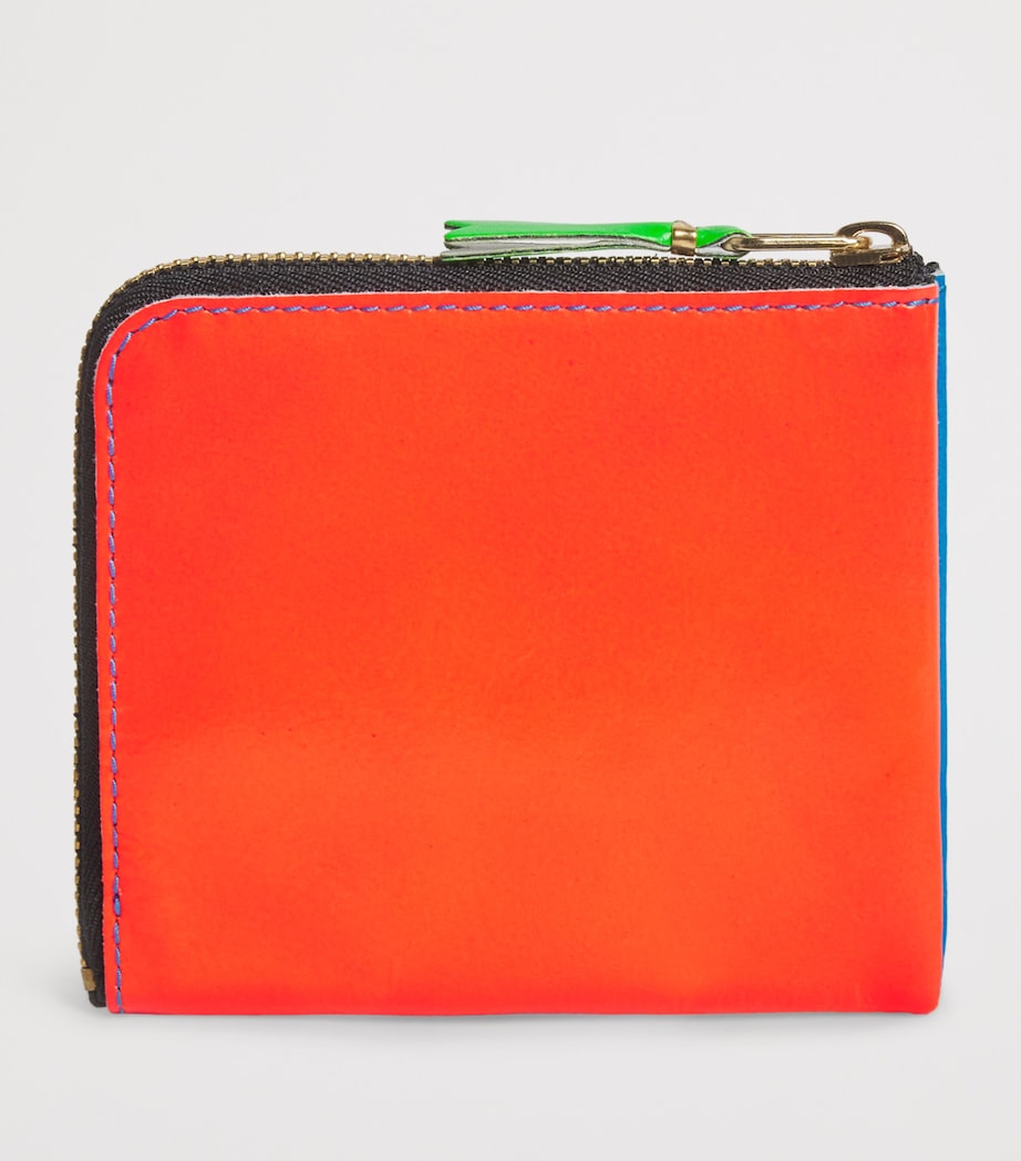 Small Leather Super Fluo Wallet 2 - BLUE Image 2