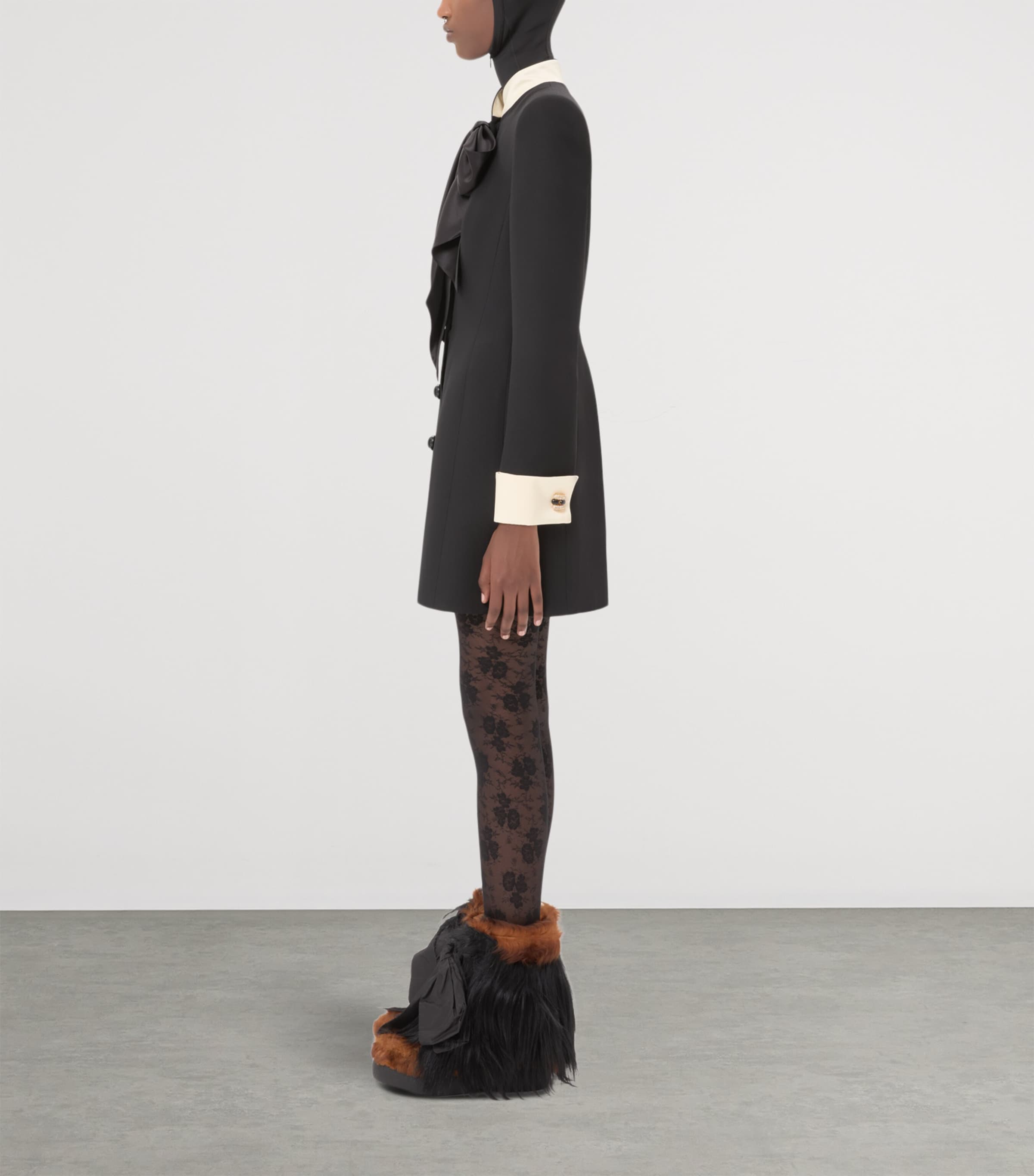 Wool-Silk Crepe Mini Shirt Dress CFD Image 6