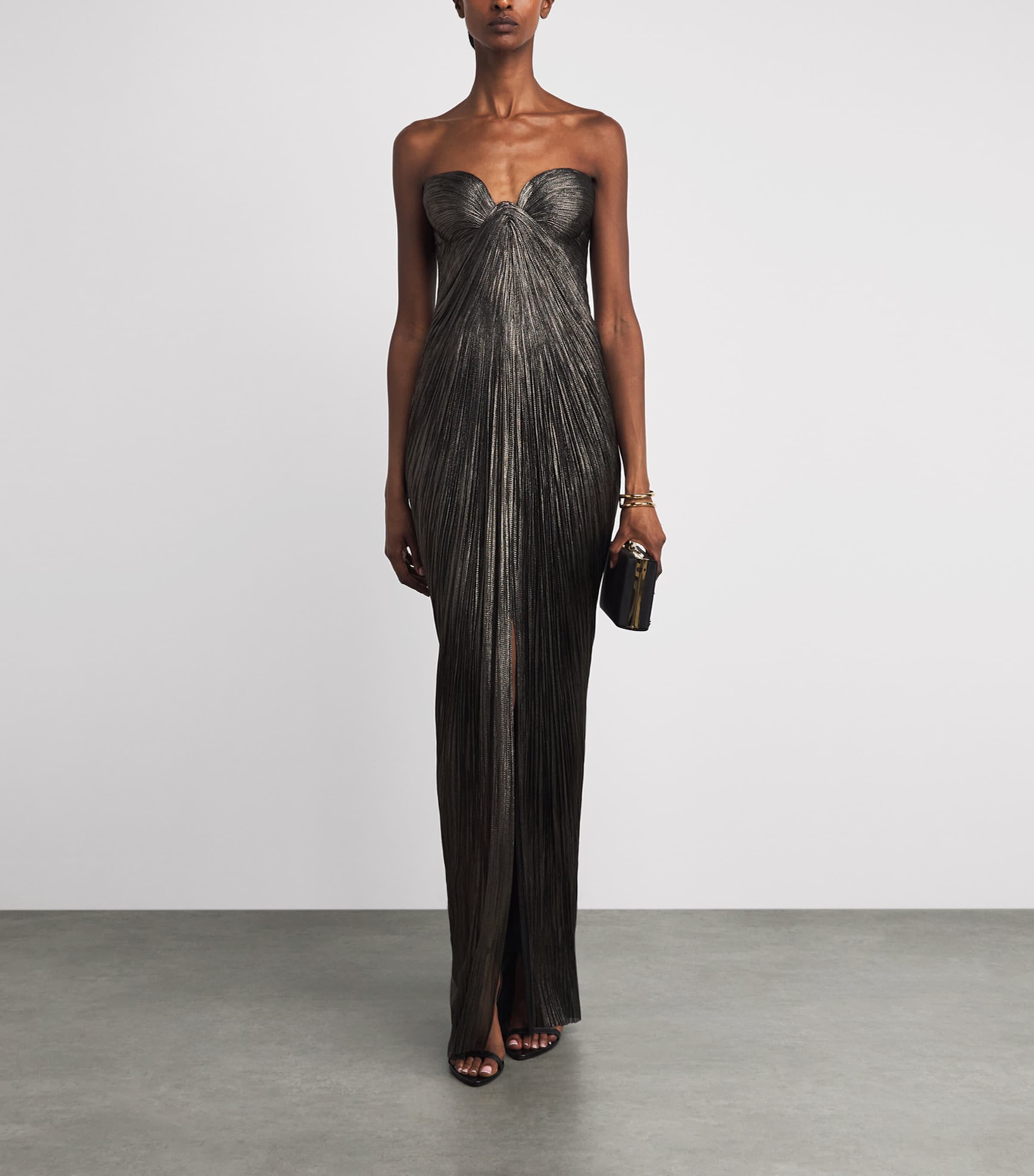 Maria Lucia Hohan Womens Silk Nadira Bustier Gown Incense Image 2
