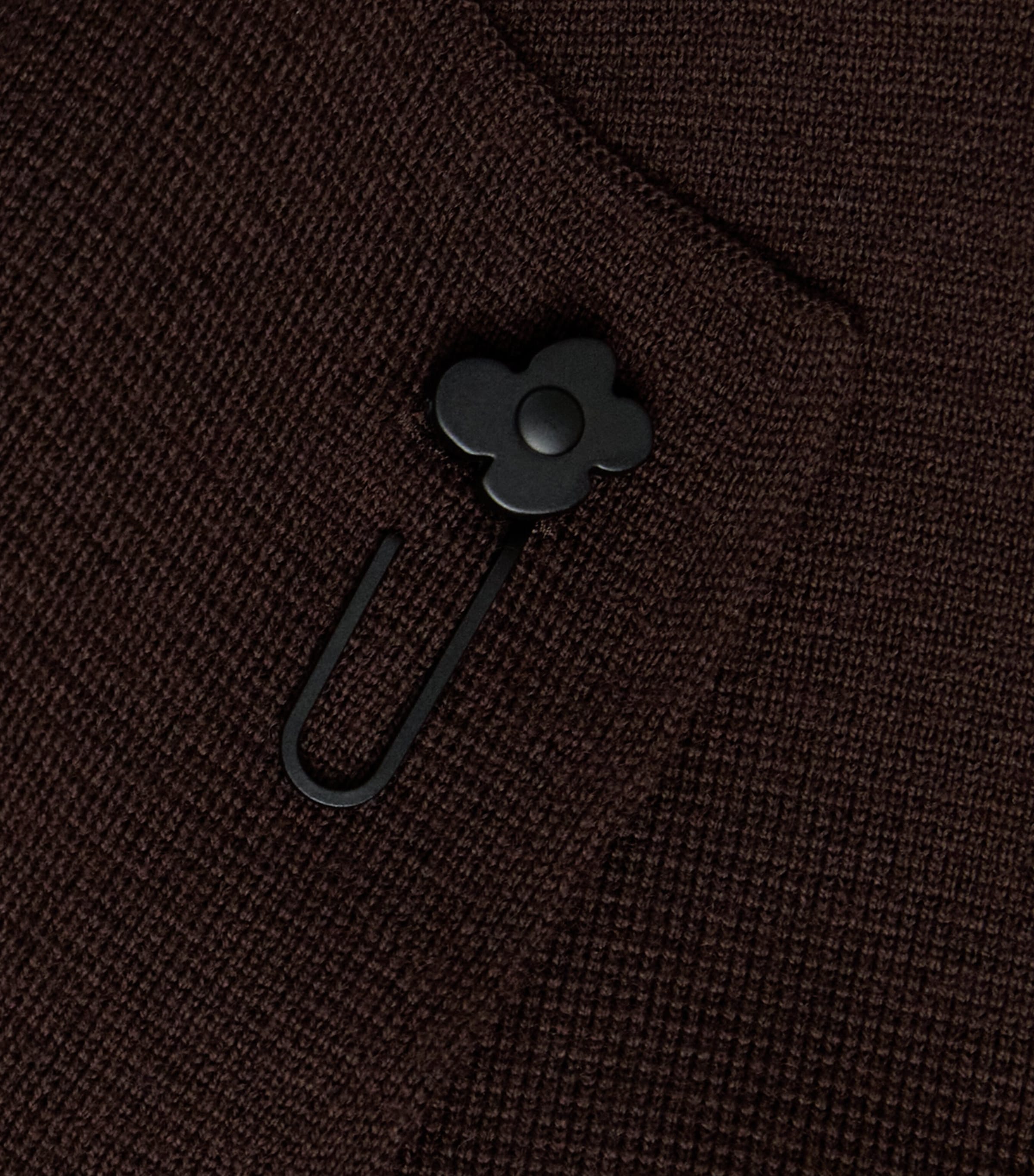 Lardini Mens Virgin Wool Double-Breasted Cardigan Brown Image 6