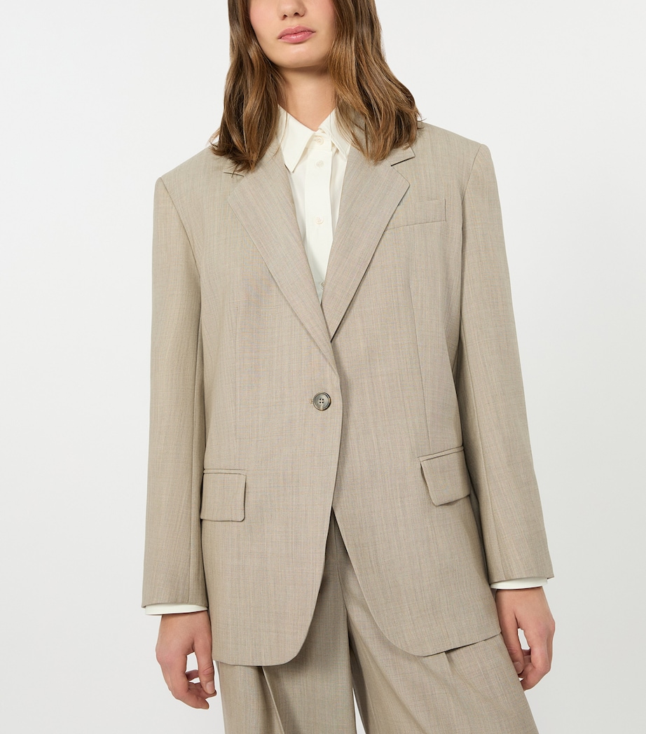 Weekend Max Mara Womens Virgin Wool Blazer Hazelnut Brown Image 4