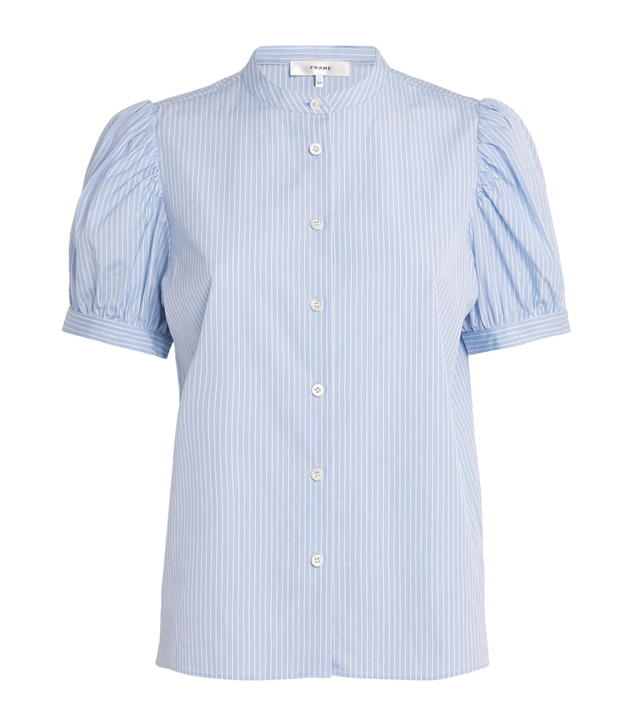 Cotton Stripe The Gathered Blouse LIGHT CHAMBRAY MULTI Image 1