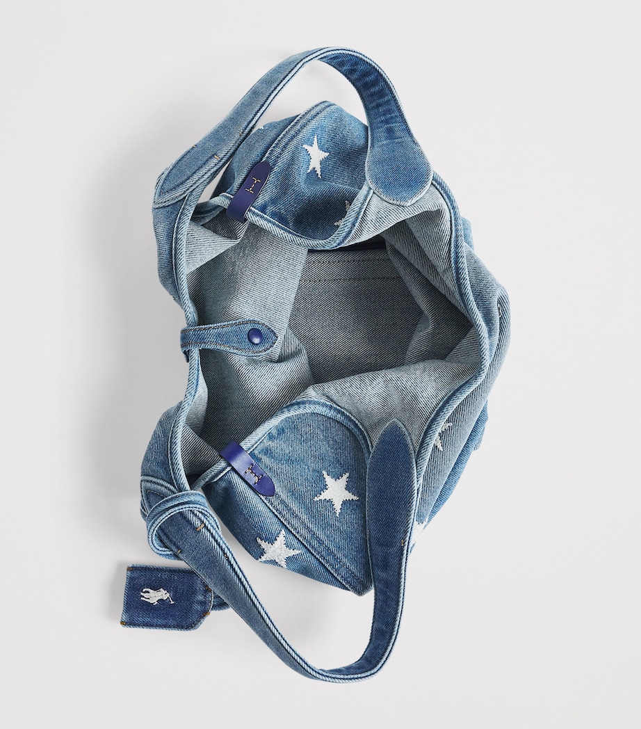 Medium Denim Polo Play Tote Bag CHRISTY WASH Image 4