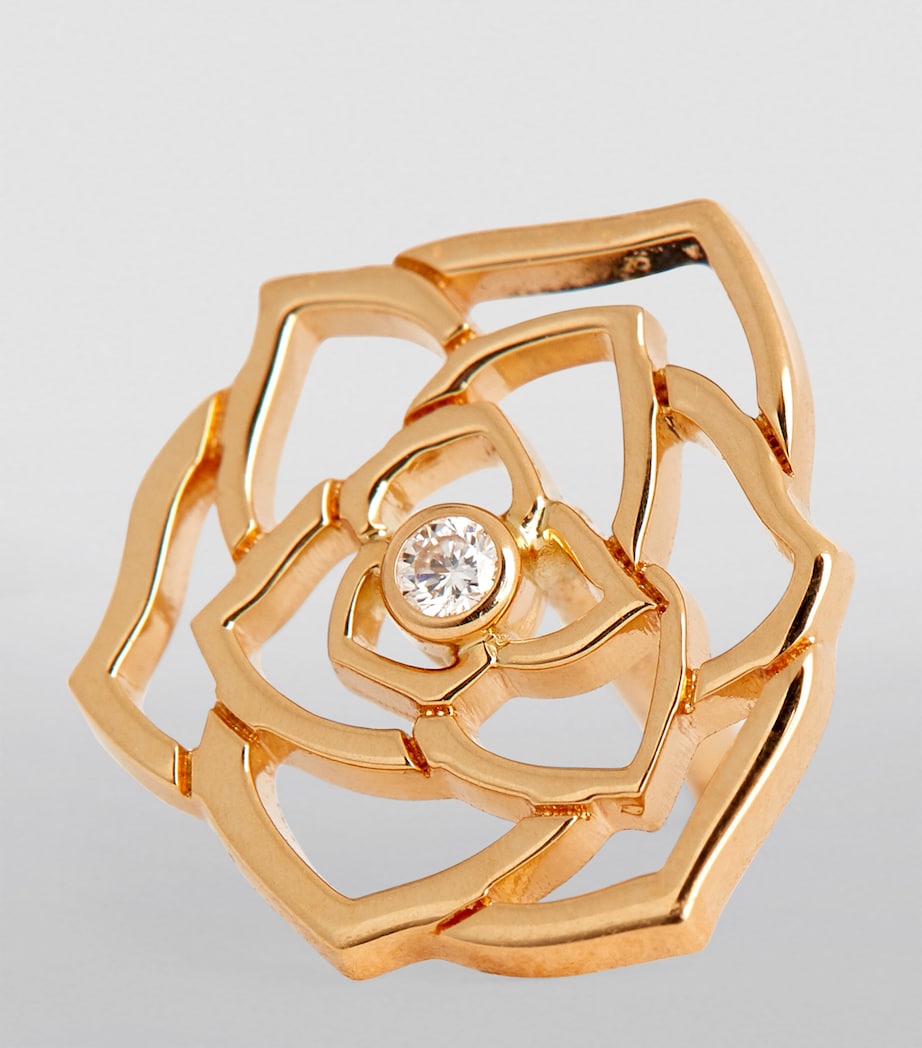 Rose Gold and Diamond Rose Earrings GOLD Image 8