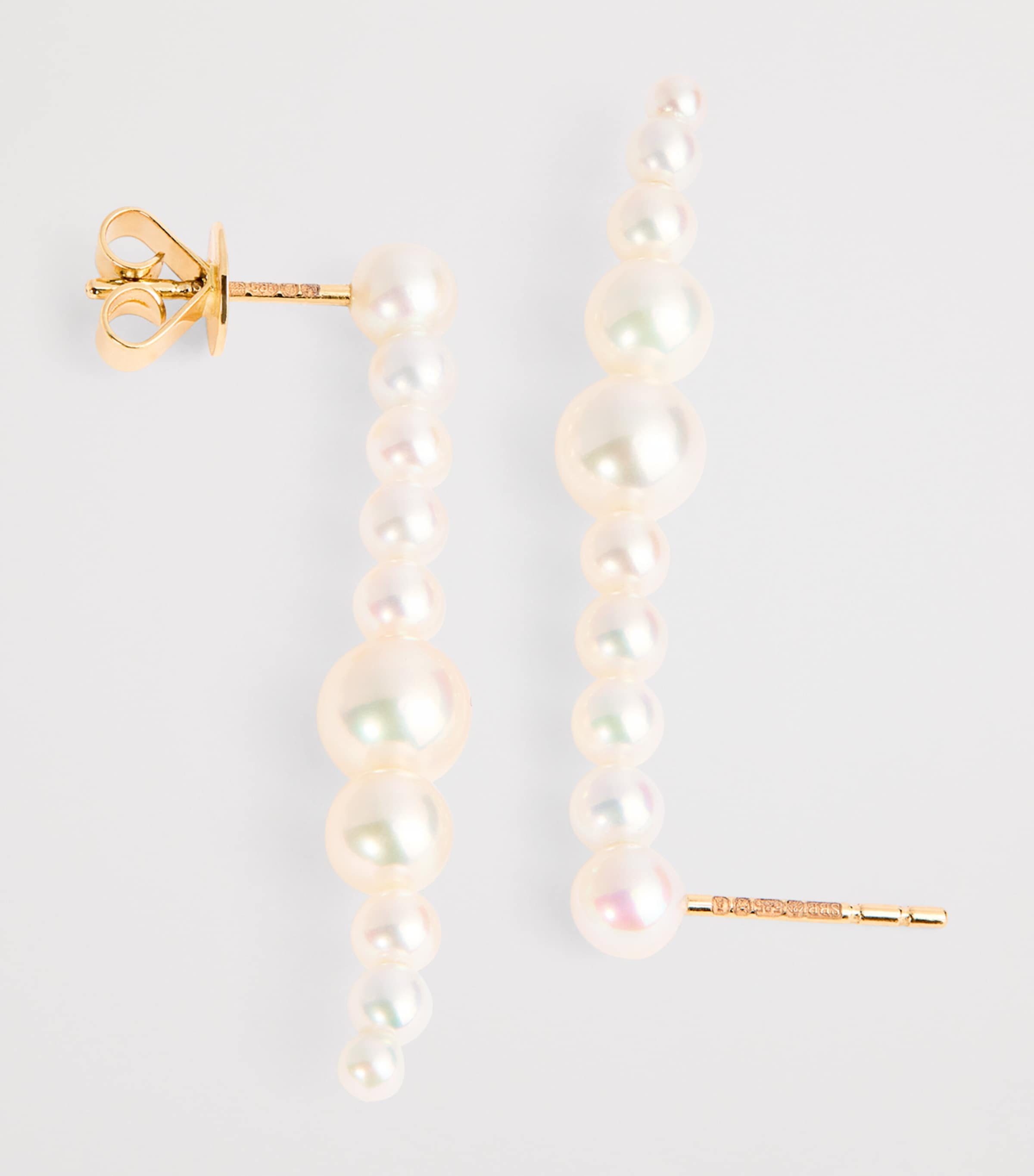 Yellow Gold and Pearl Sienna Moon Earrings YELLOW GOLD Image 6