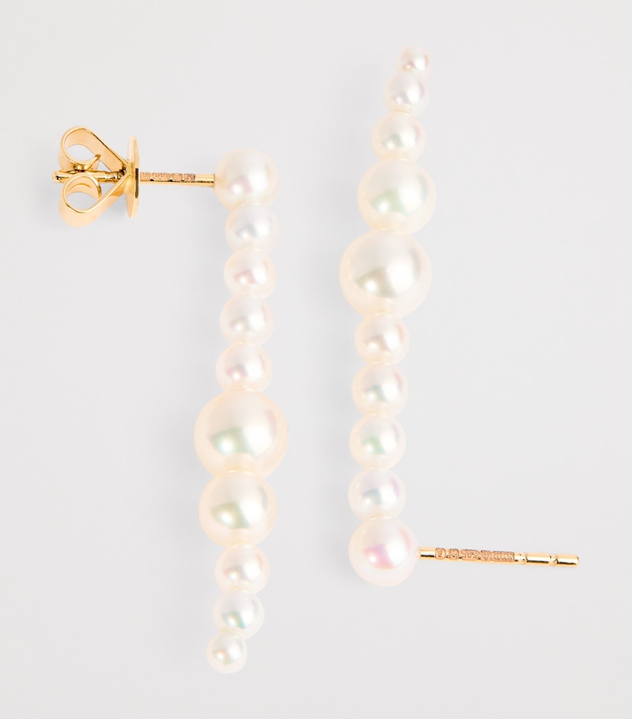 Yellow Gold and Pearl Sienna Moon Earrings YELLOW GOLD Image 6