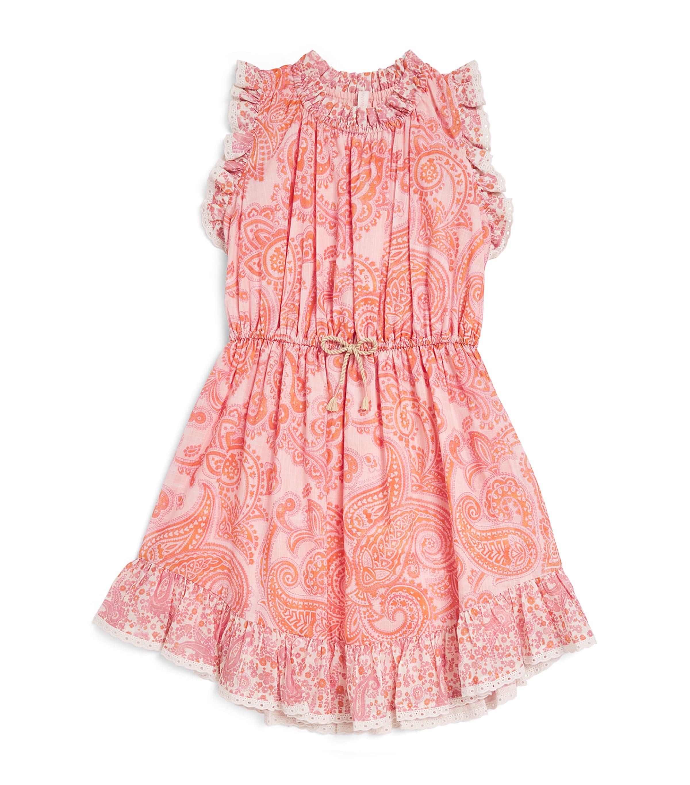 Shop Zimmermann Cotton Paisley Ottie Dress In Pink