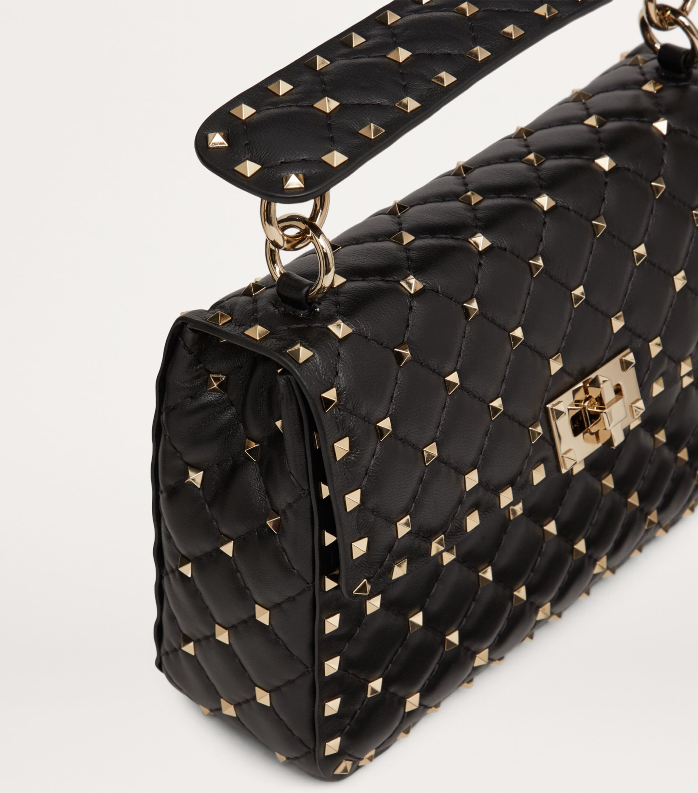 Medium Rockstud Spike Top-Handle Bag 0NO Image 7