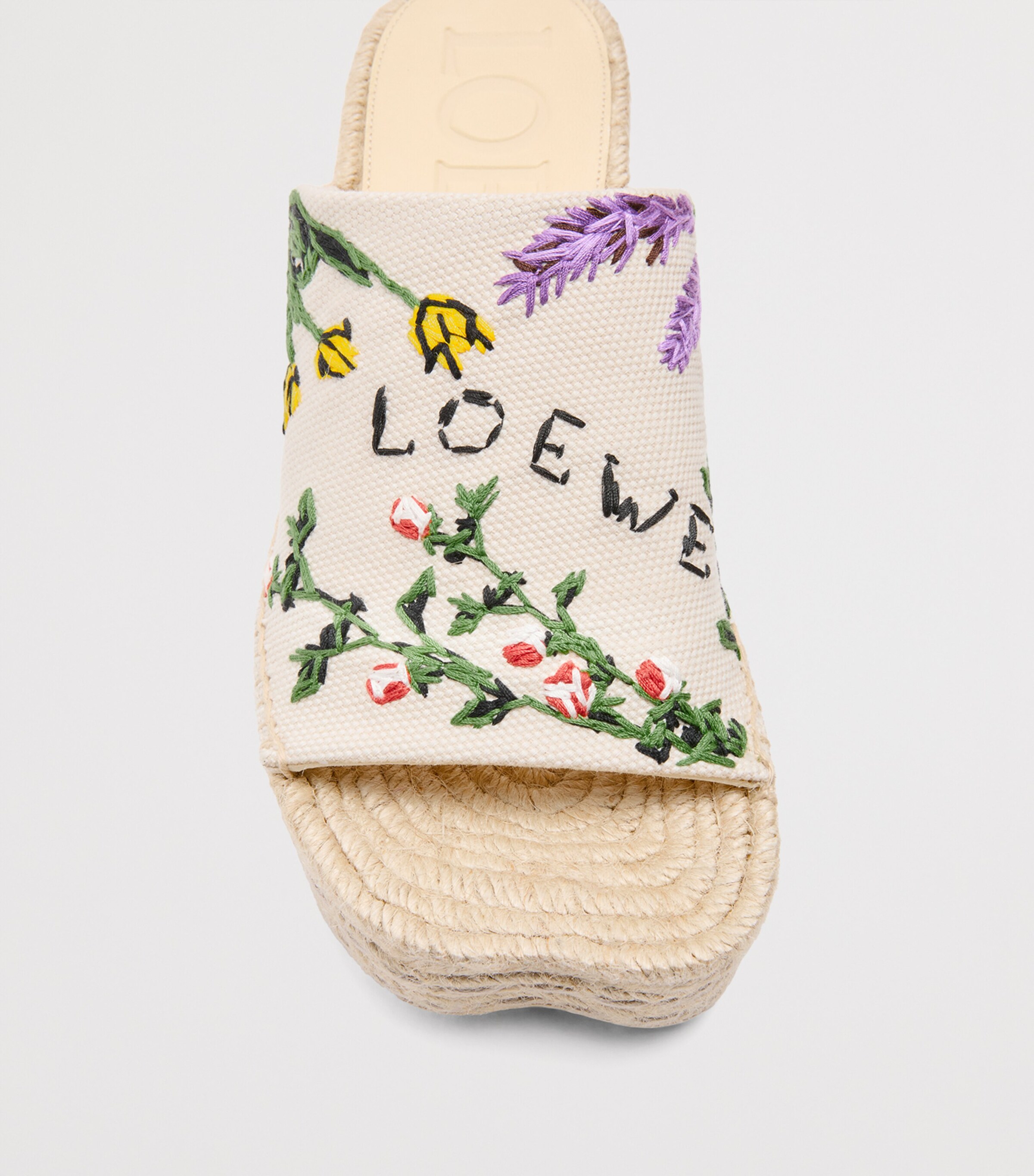 LOEWE x Paula's Ibiza Embroidered Espadrille Sandals 80 Cream/multicolor Image 5