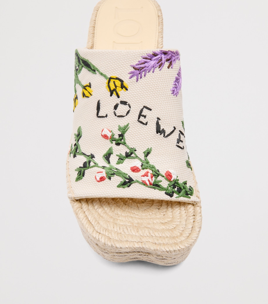 LOEWE x Paula's Ibiza Embroidered Espadrille Sandals 80 Cream/multicolor Image 5