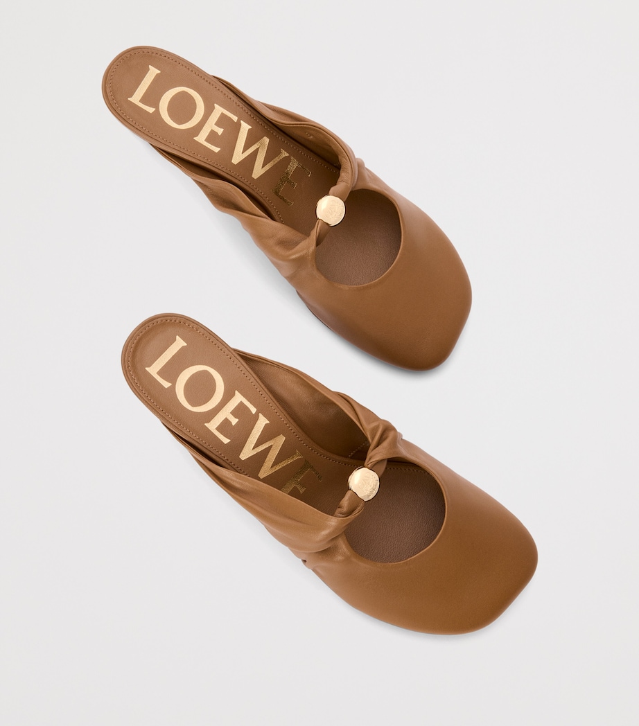 Lambskin Pebble Soft Heeled Mules 45 OAK Image 4